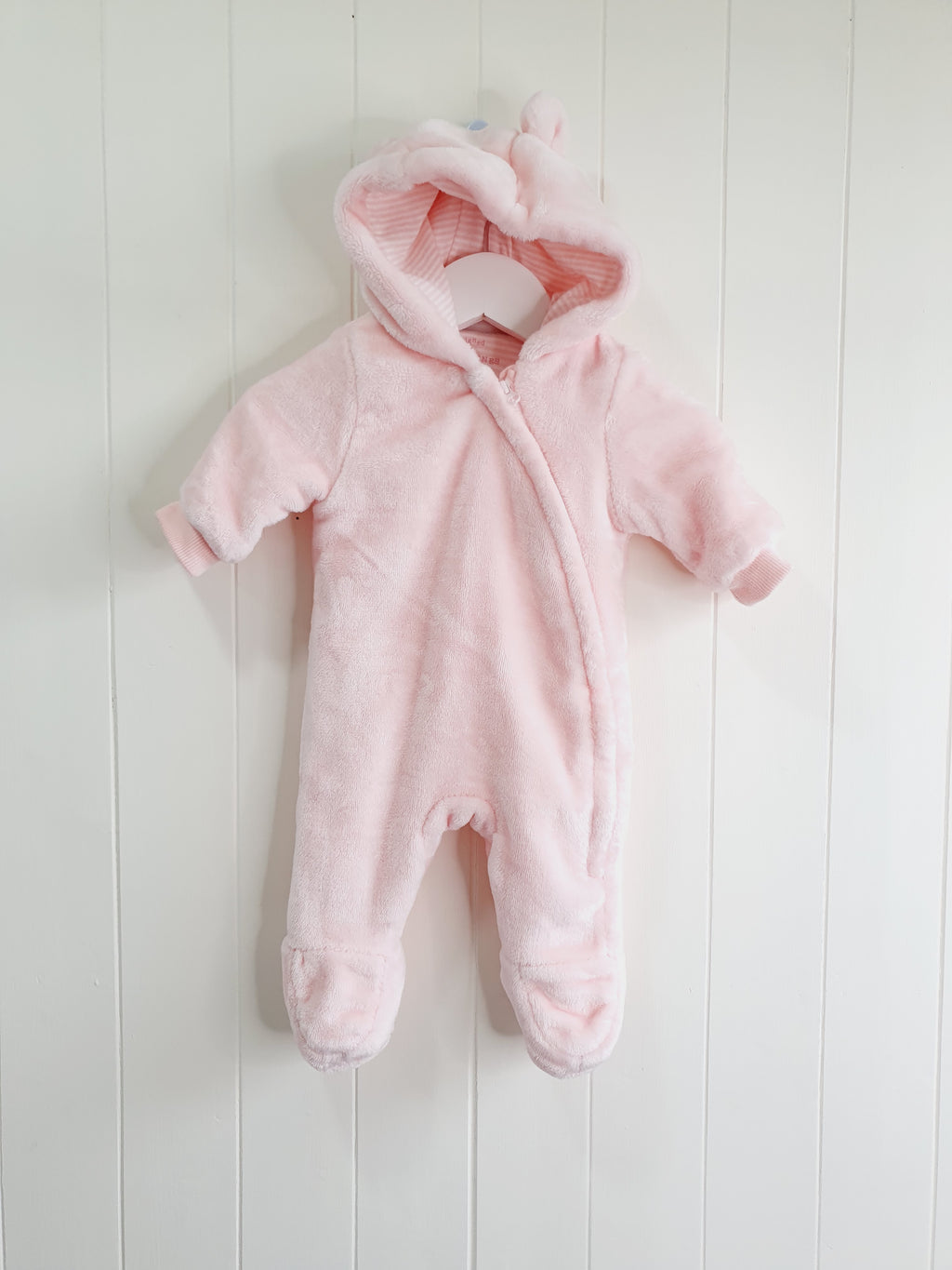 F&F pink hooded pramsuit Up to 1 month