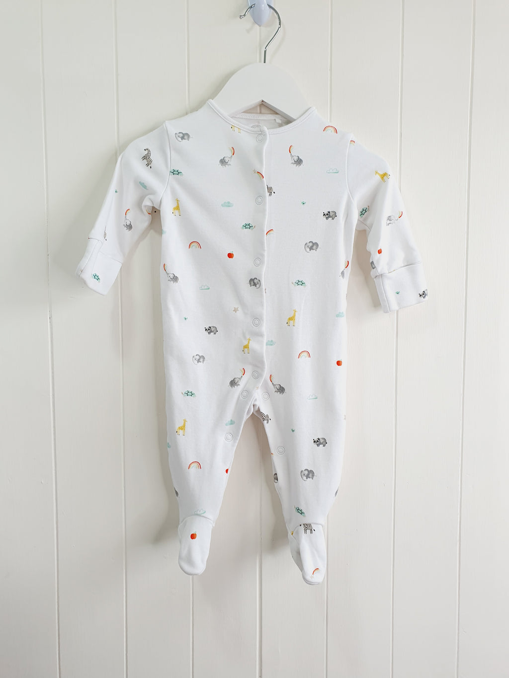 Next rainbows and elephants print sleepsuits 3-6 months