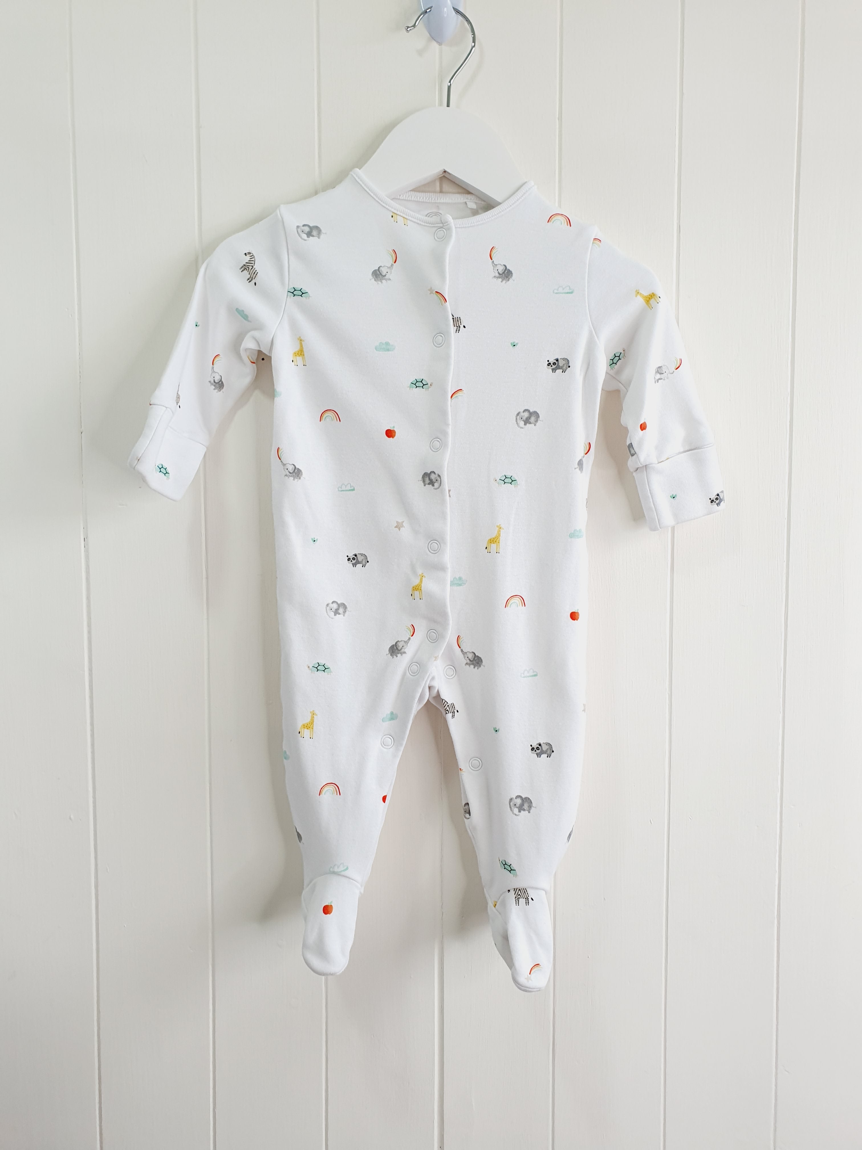 Next rainbows and elephants print sleepsuits 3-6 months