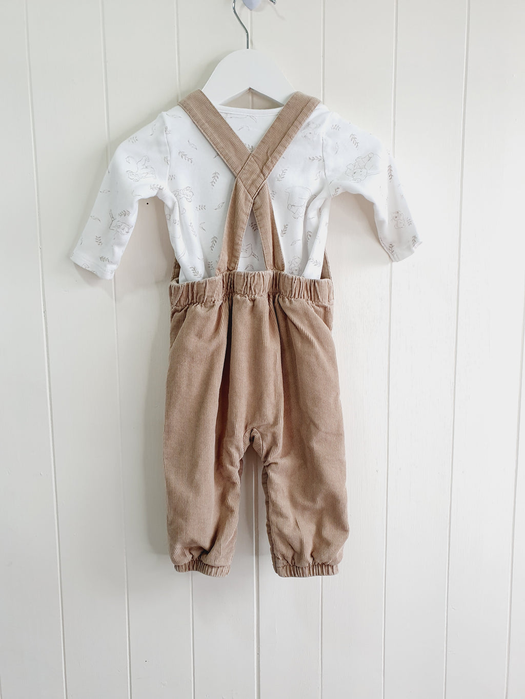 Mothercare Dalmatians dungarees and bodysuit set  6-9 months