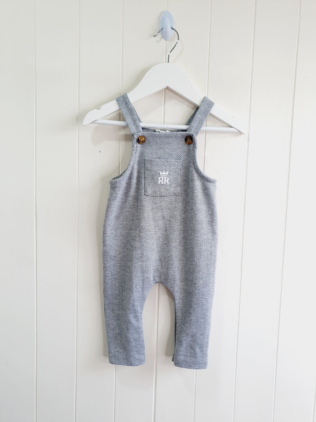 River Island grey dungarees 6-9 months