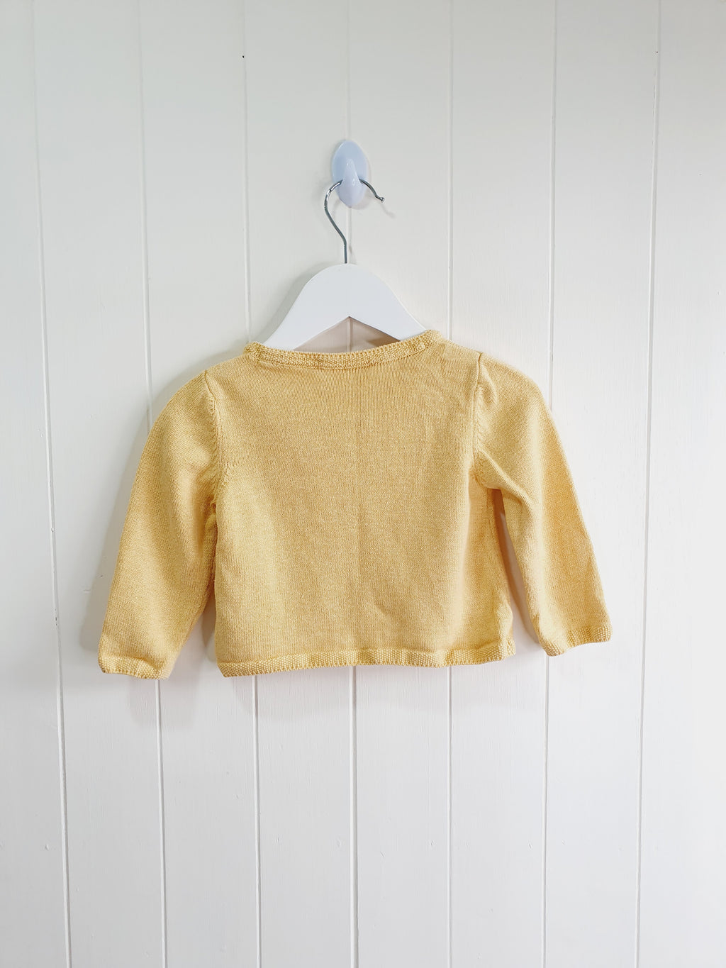 Next yellow 3 button cardigan 9-12 months