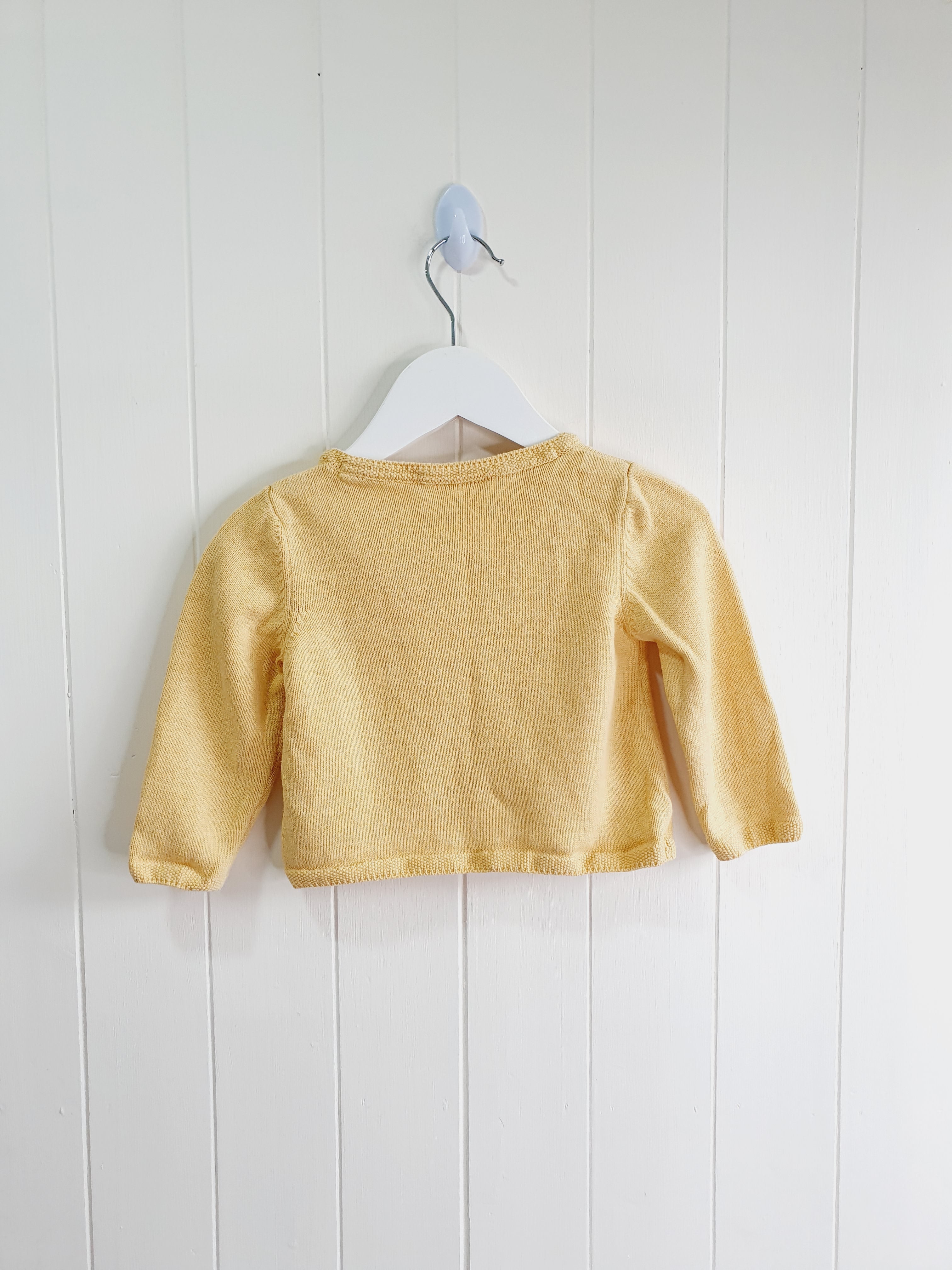 Next yellow 3 button cardigan 9-12 months
