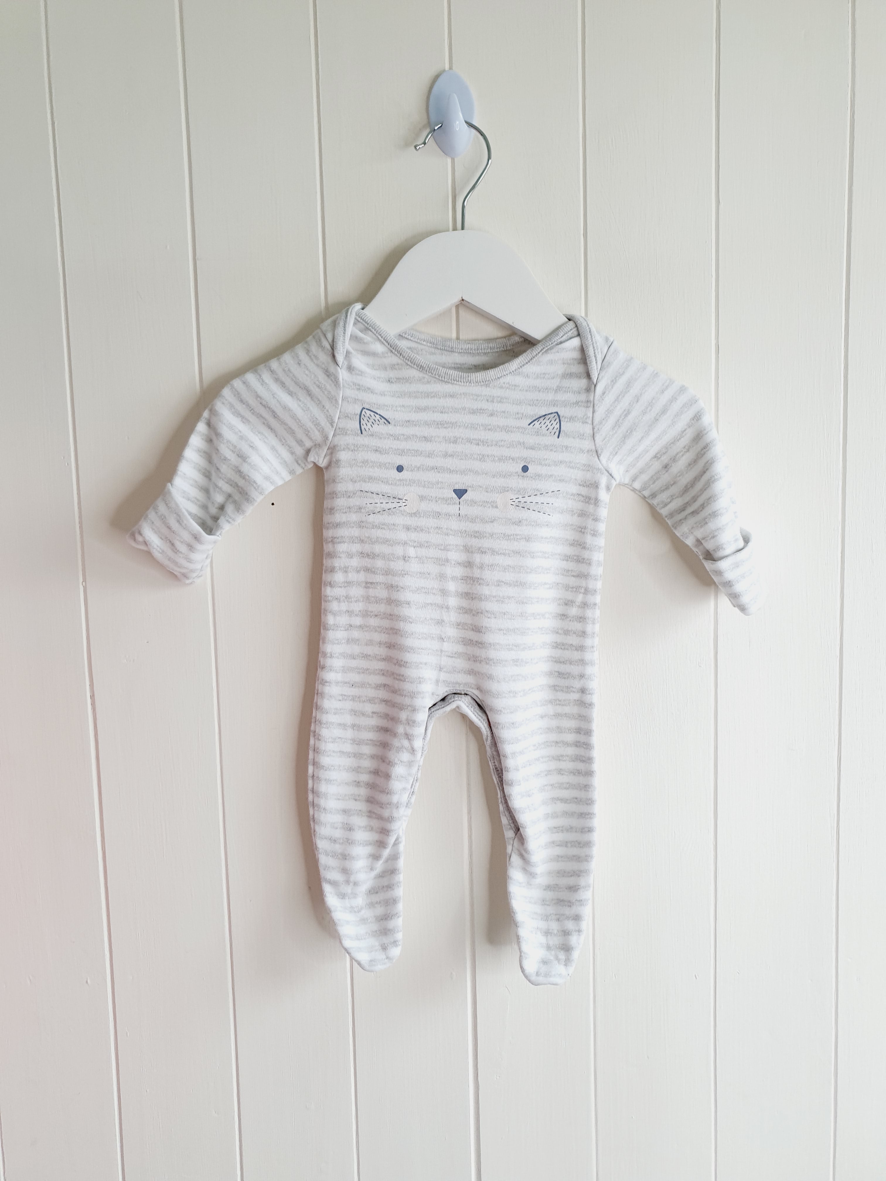 F&F grey sleepsuit Newborn