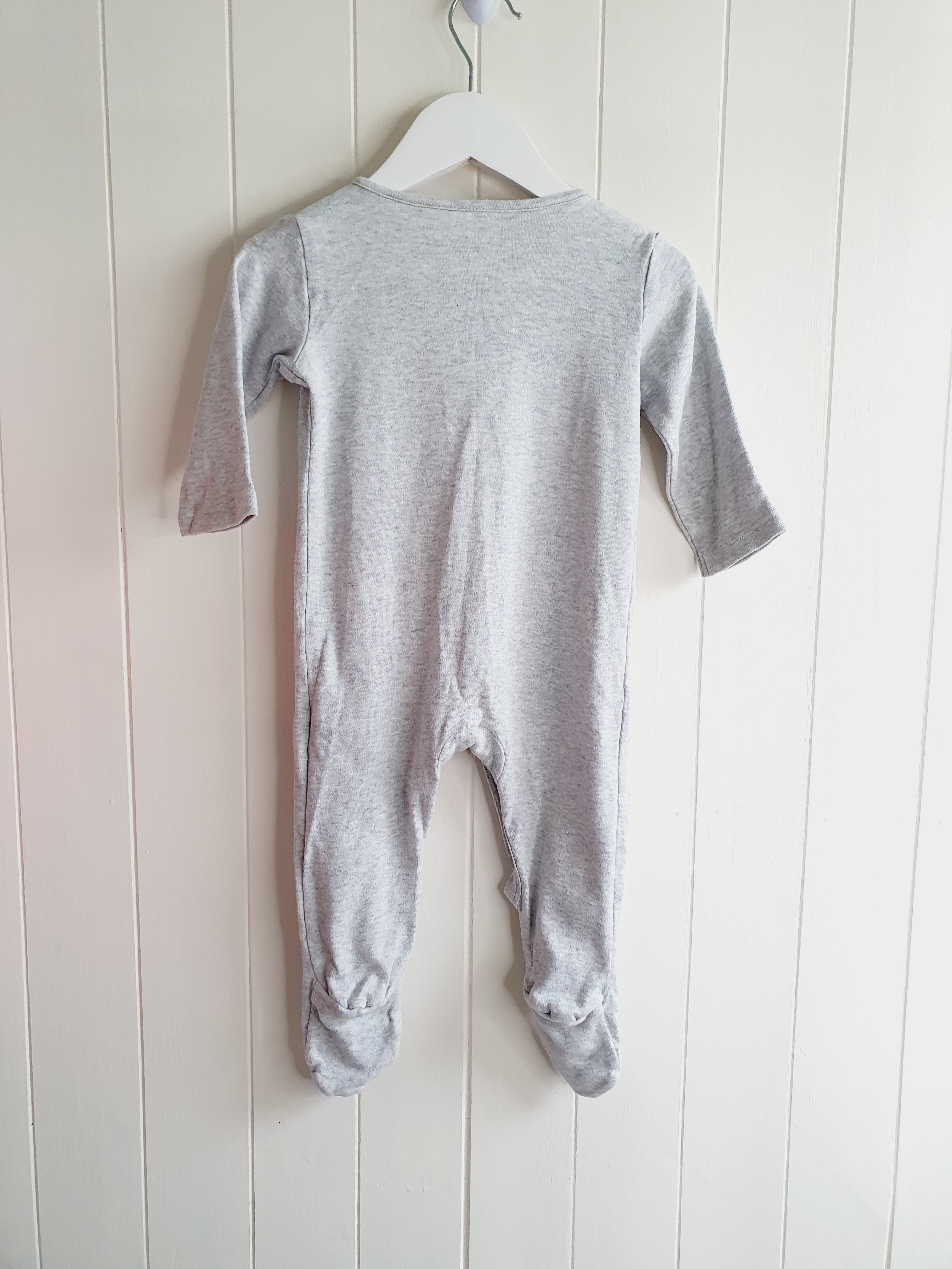 Mothercare grey sleepsuit ladybird print 6-9 months