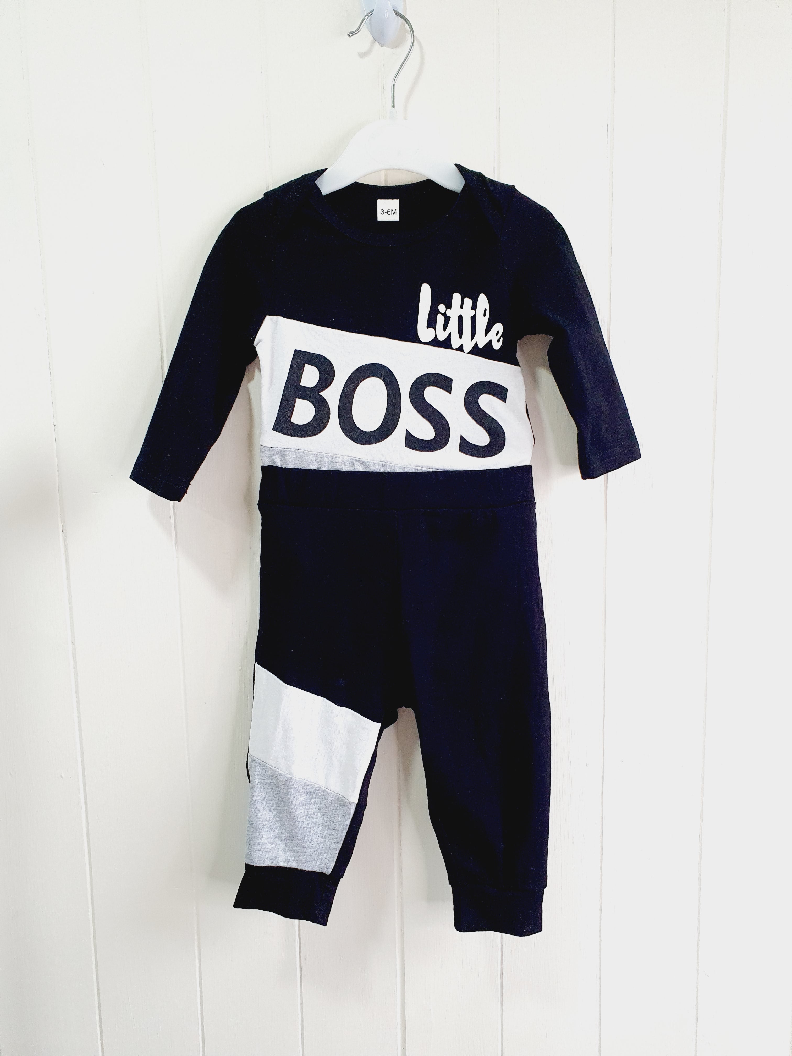 Unbranded Little Boss joggers and bodysuit set 3-6 months