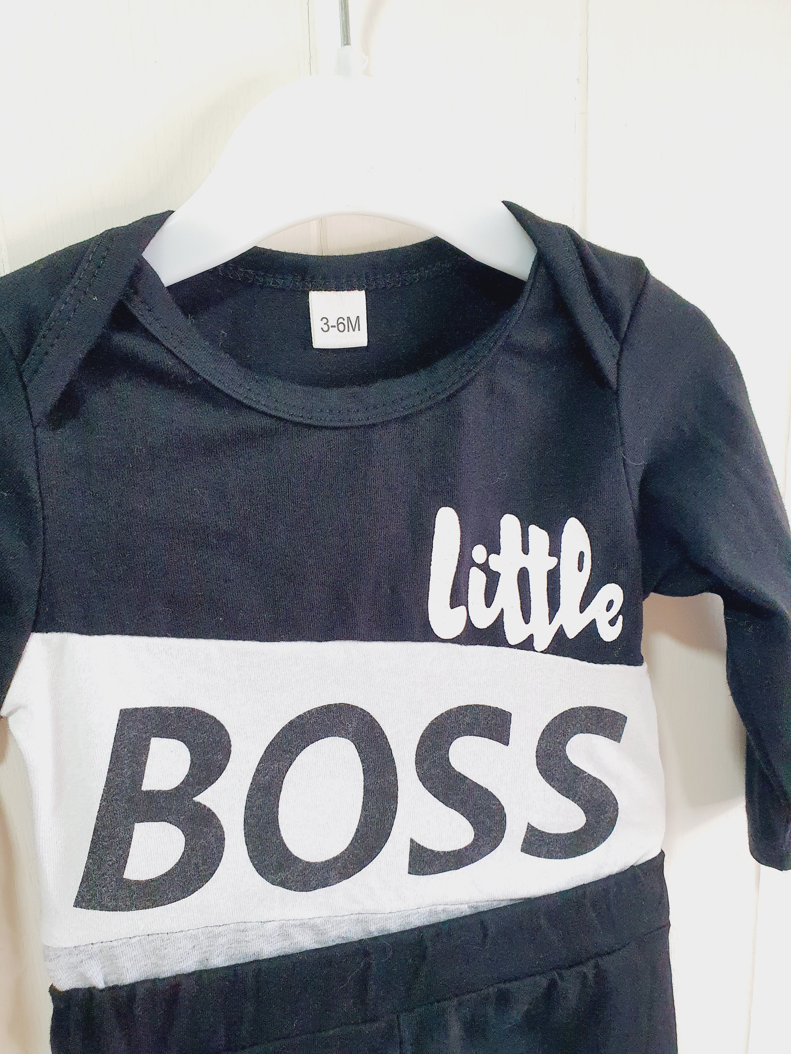Unbranded Little Boss joggers and bodysuit set 3-6 months