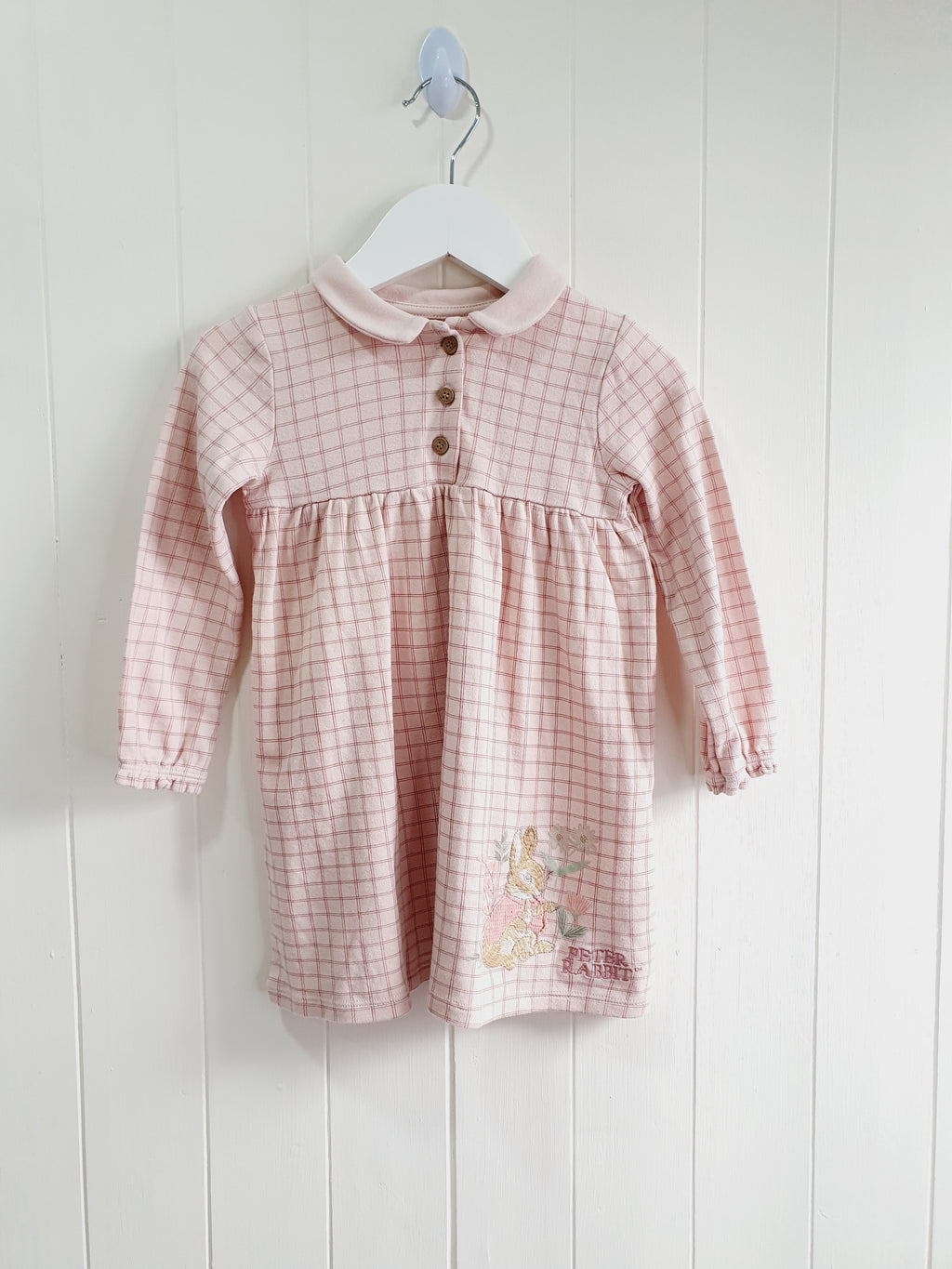 Peter Rabbit checkered long sleeve dress 18-24 months