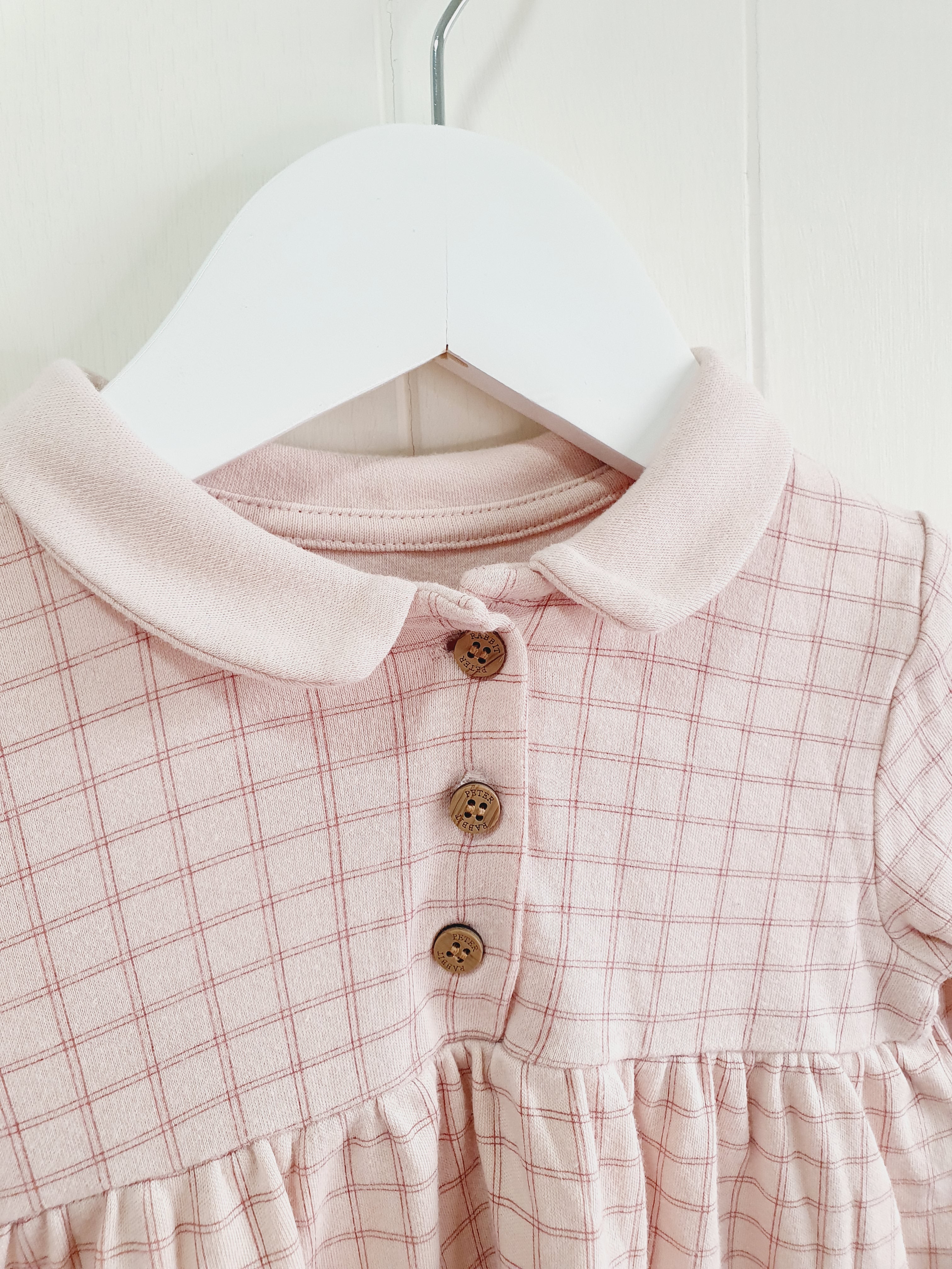 Peter Rabbit checkered long sleeve dress 18-24 months