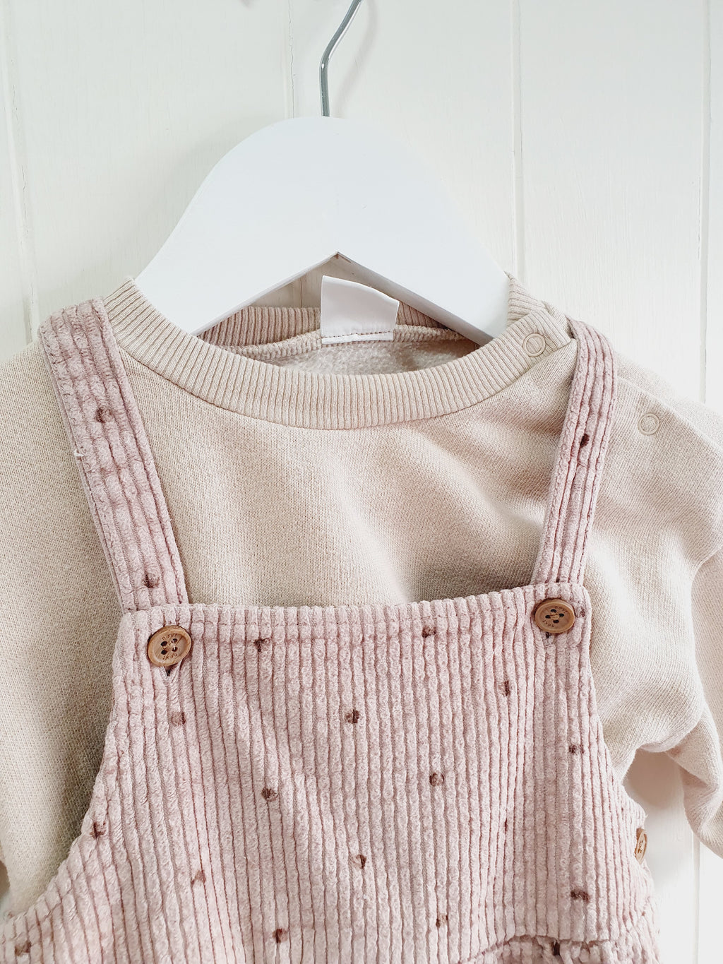 Next corduroy dungaree and bodysuit set 3-6 months