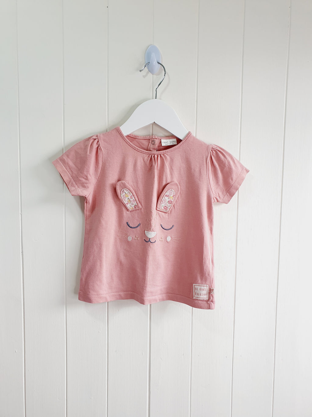 Next embroidered bunny face T-shirt 12-18 months