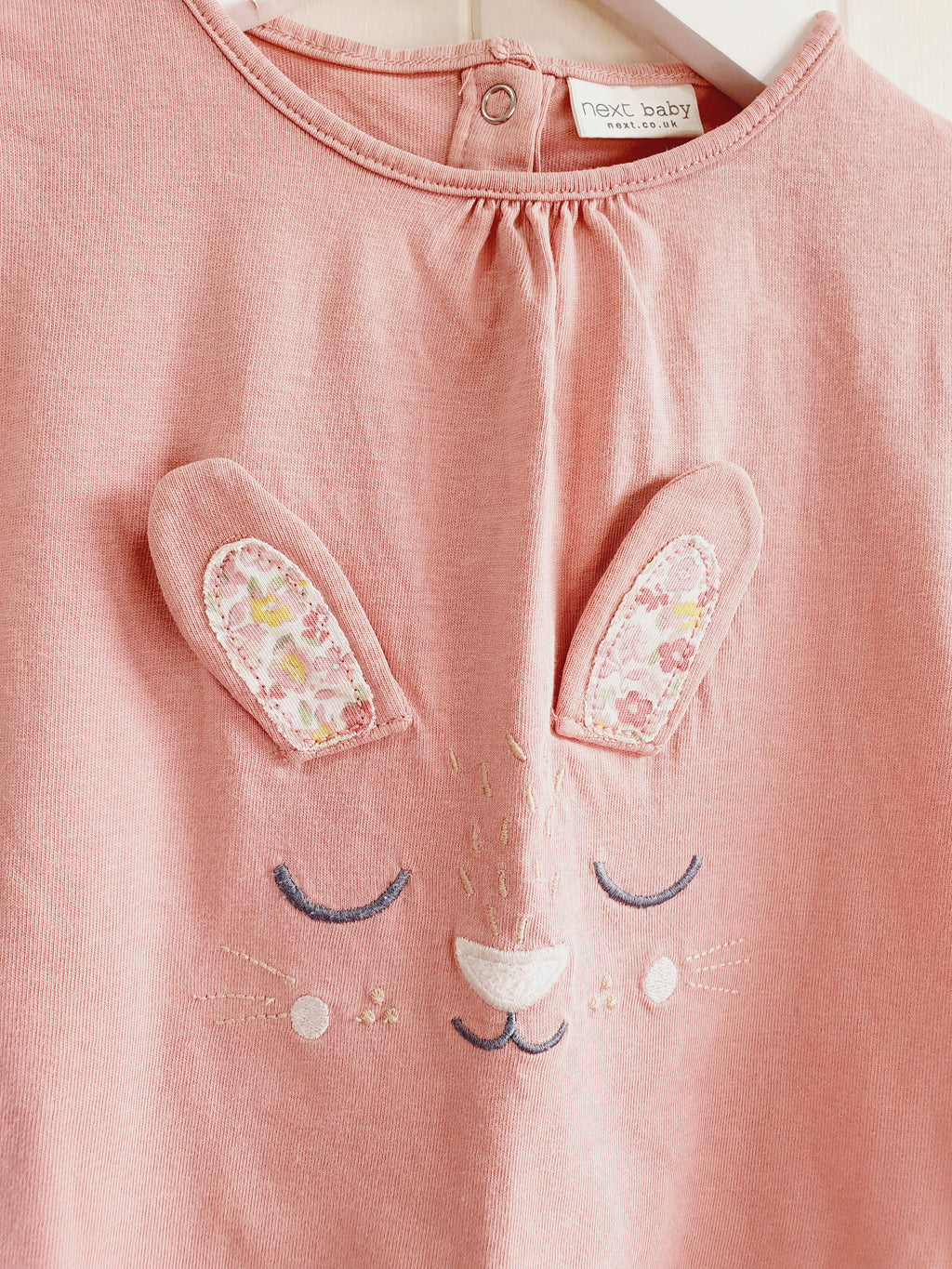 Next embroidered bunny face T-shirt 12-18 months