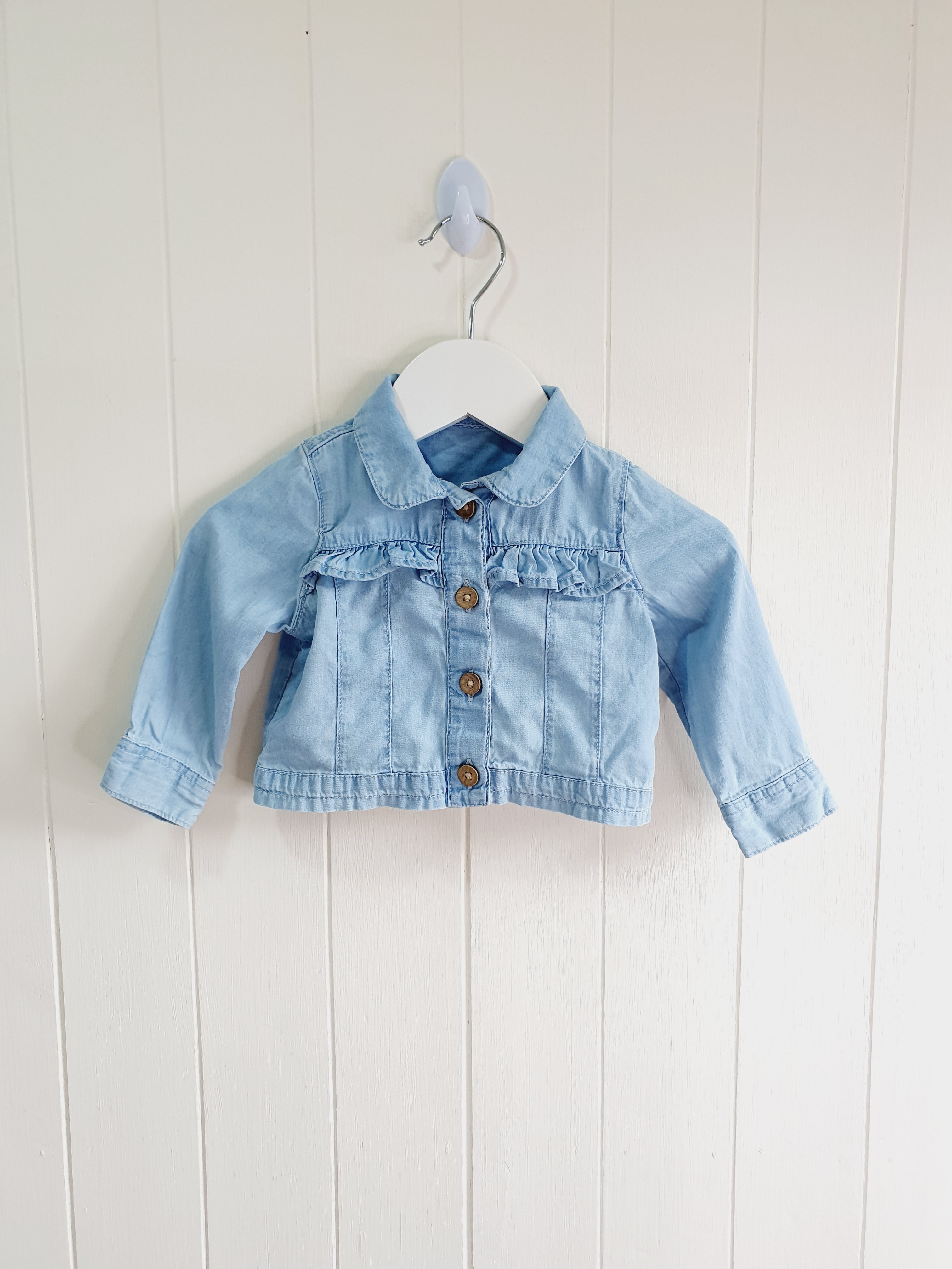George light blue denim look shirt 3-6 months