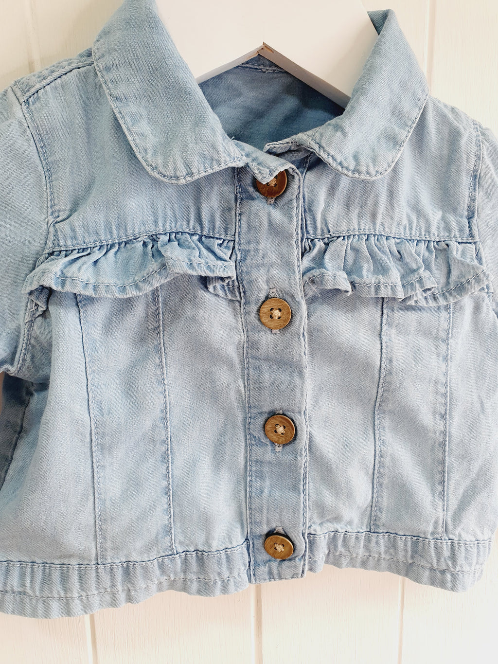 George light blue denim look shirt 3-6 months