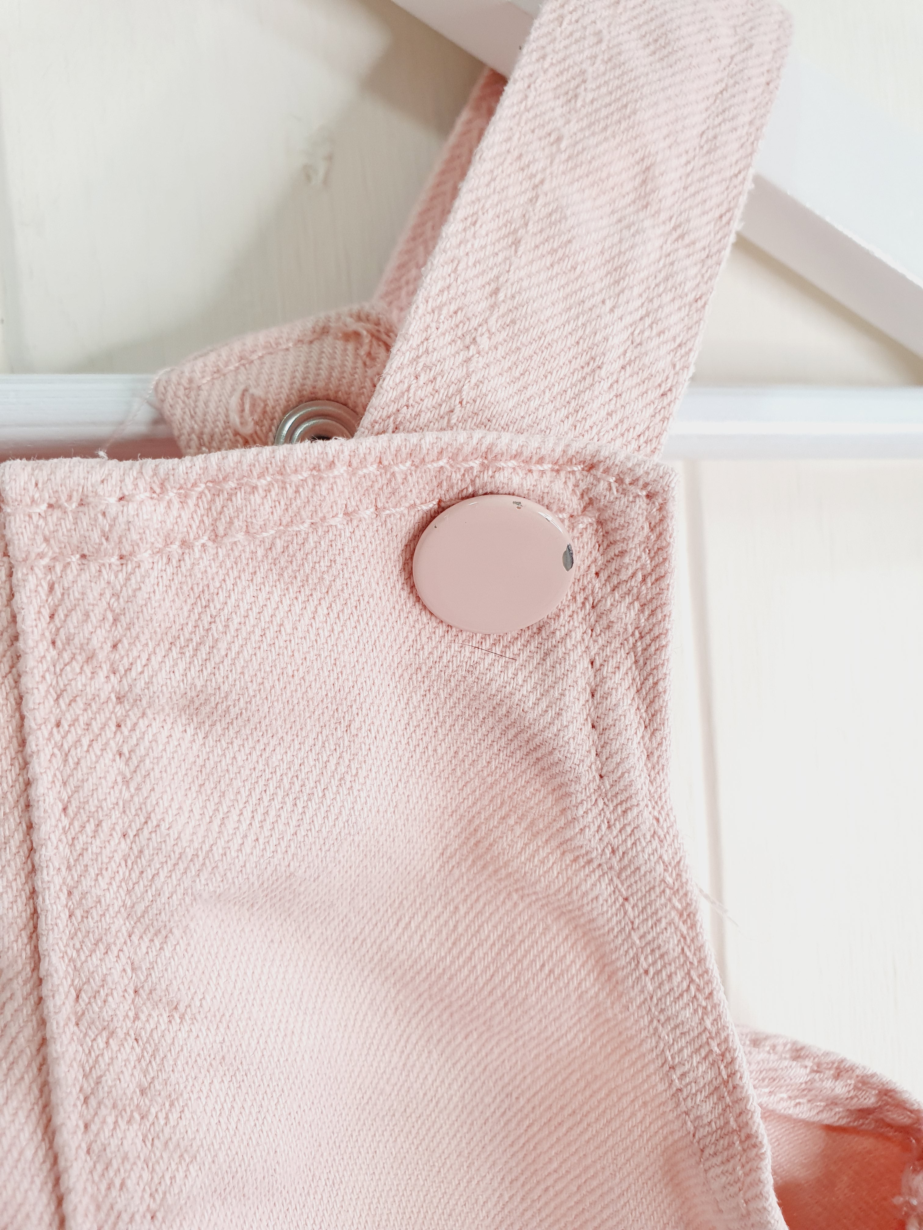 Primark pink denim pinafore dress 0-3 months