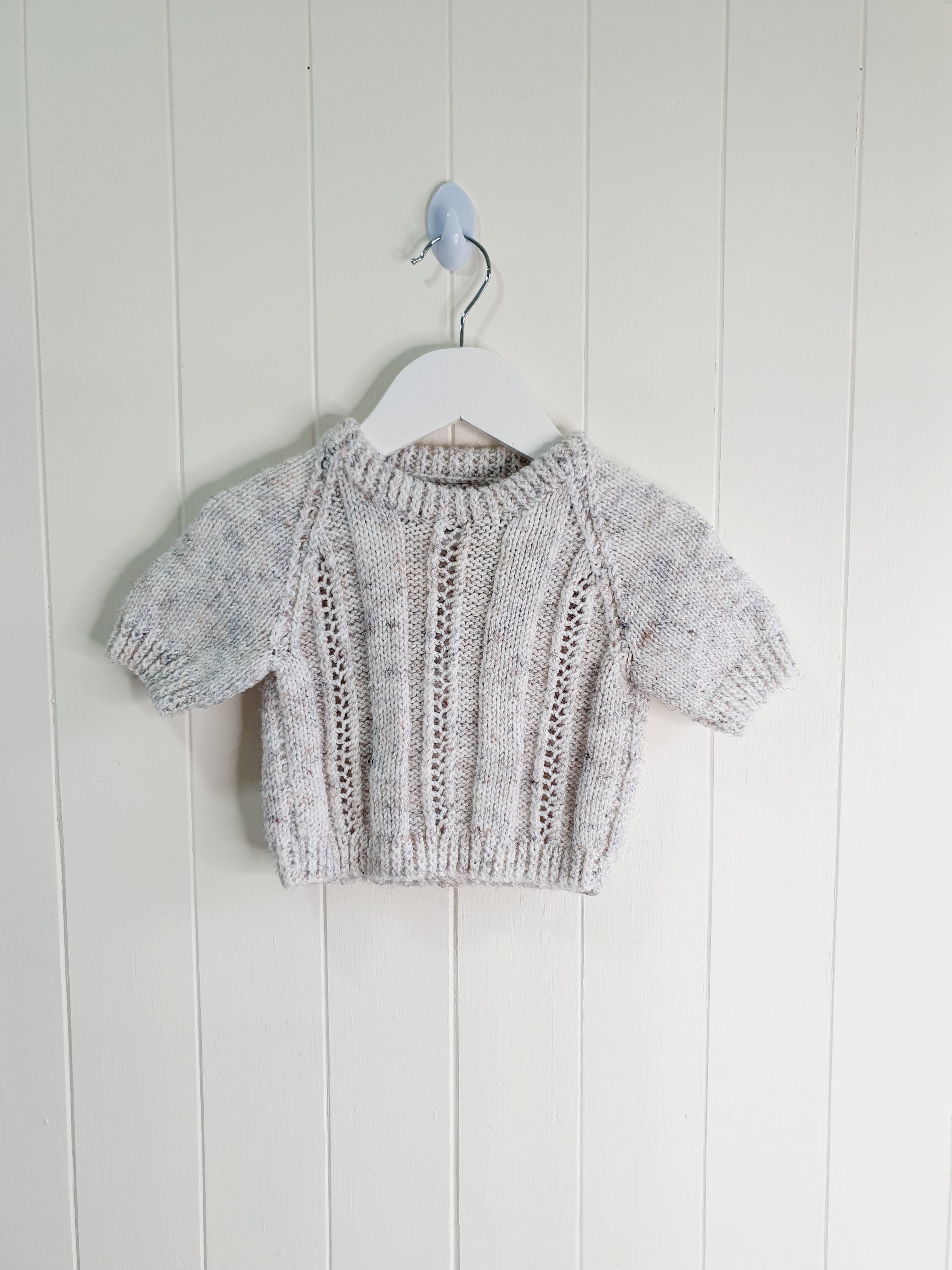 Handmade short sleeve jumper 0-3 months