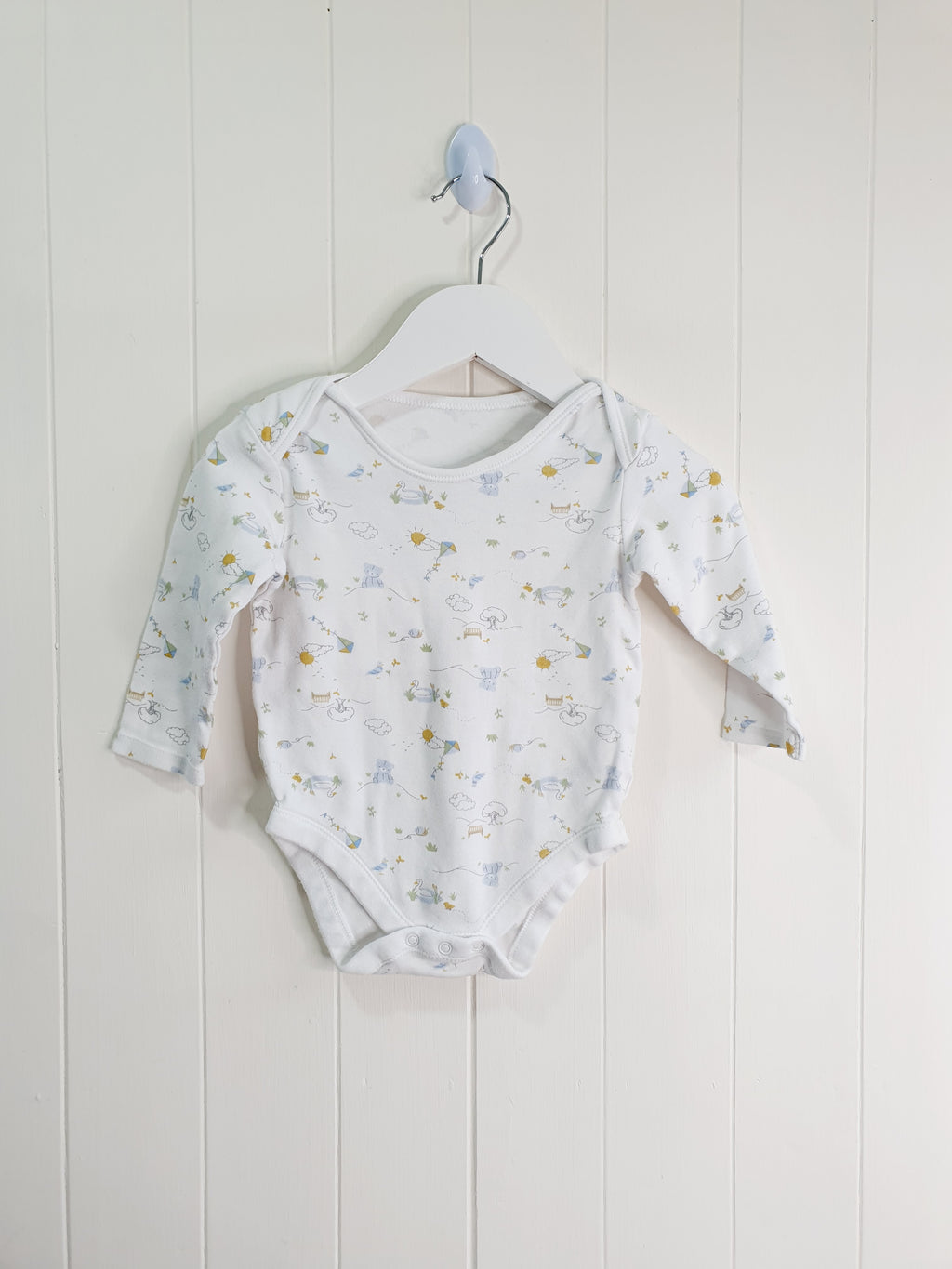 Little Nutmeg nature theme long sleeve bodysuit 9-12 months