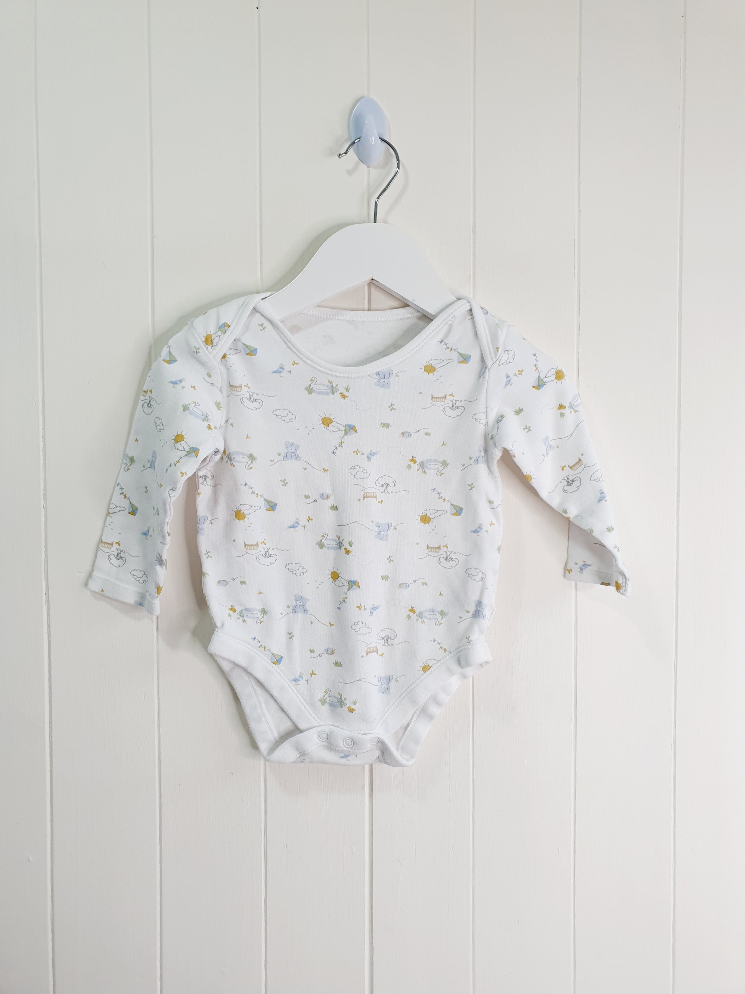 Little Nutmeg nature theme long sleeve bodysuit 9-12 months