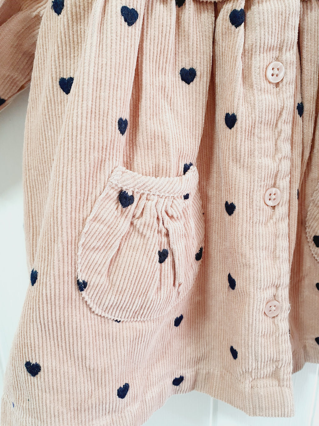 M&S polka dot corduroy dress 0-3 months