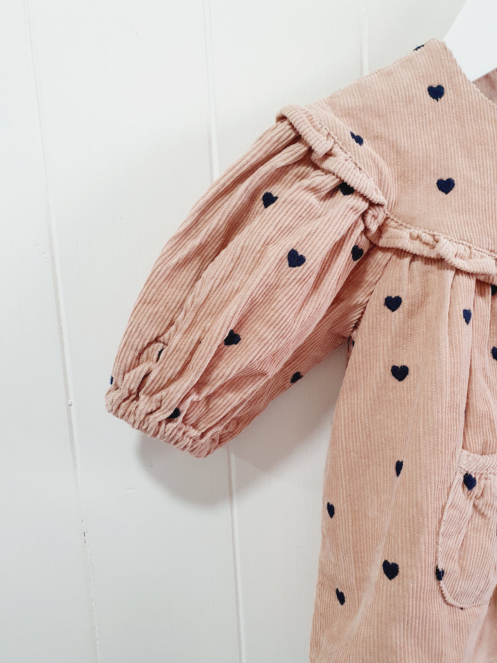 M&S polka dot corduroy dress 0-3 months