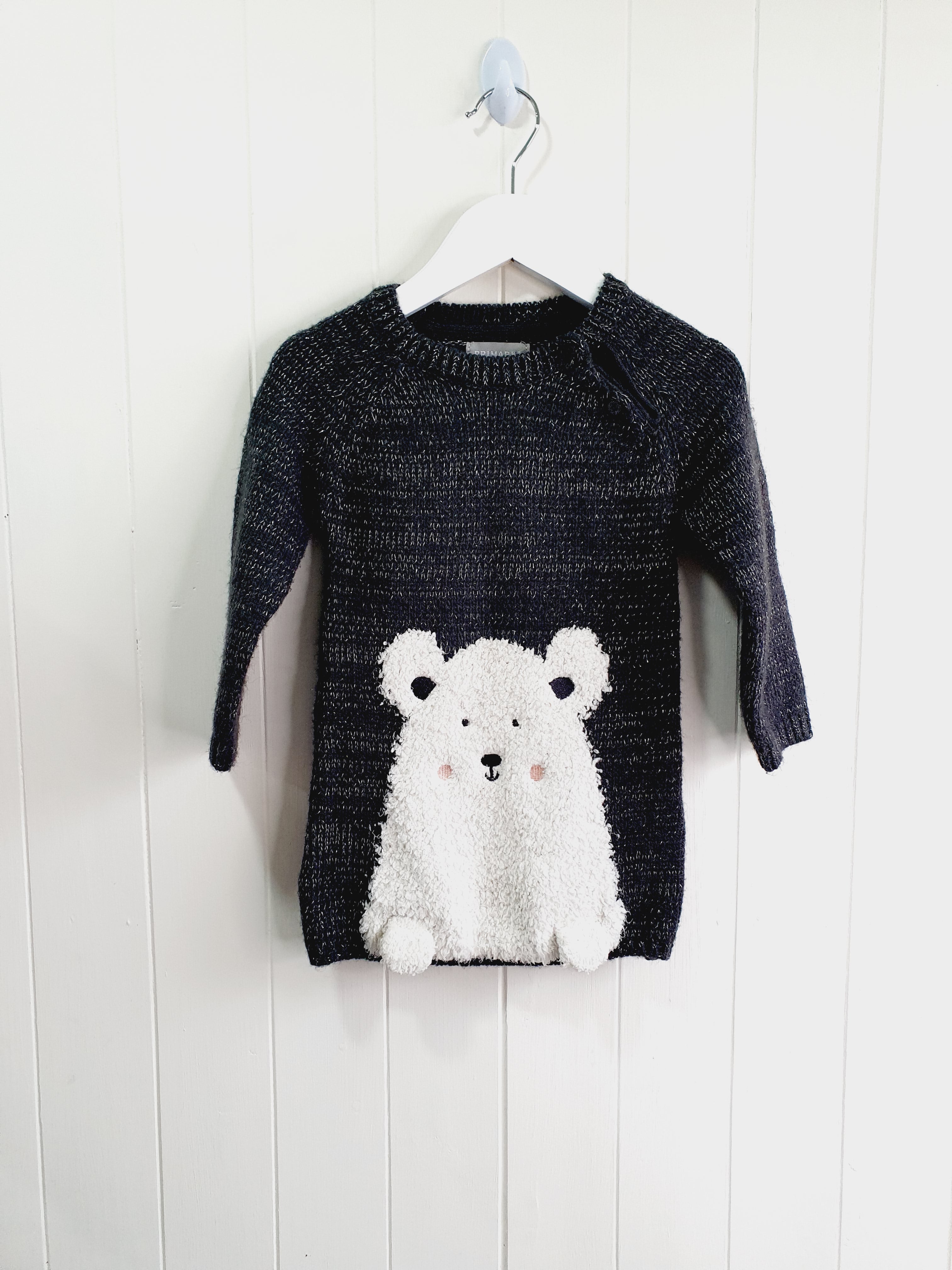 Primark grey knit dress 12-18 months