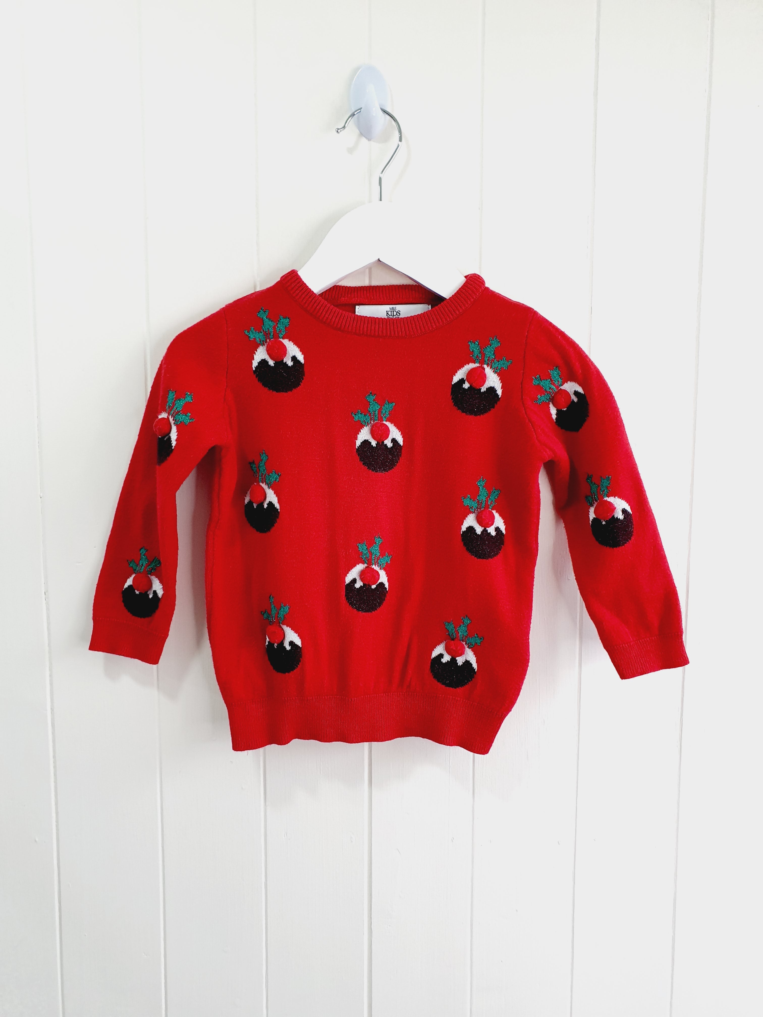 M&S Christmas pudding jumper 1.1/2-2 years