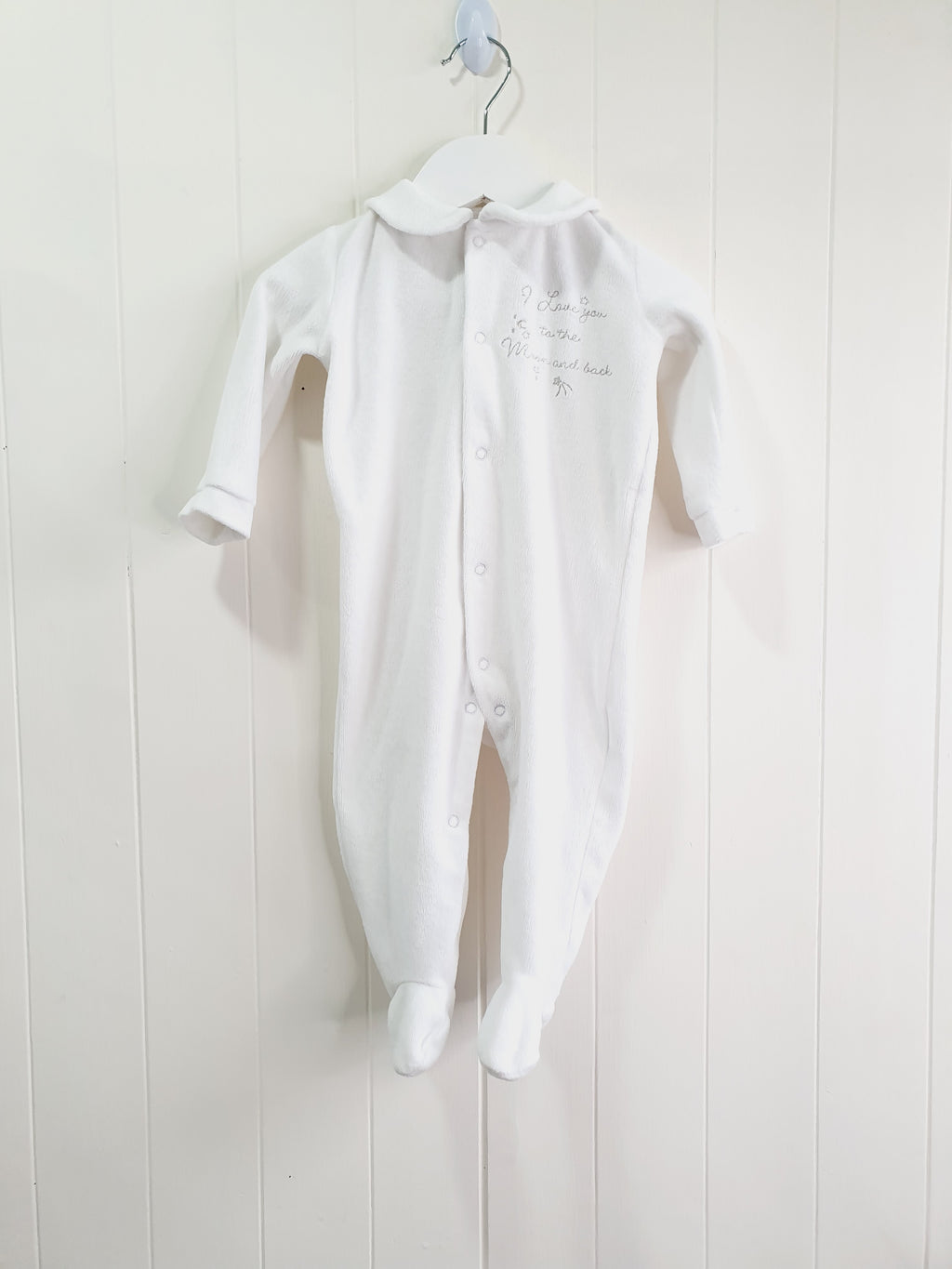Matalan velour Love You To the Moon And Back sleepsuit 6-9 months