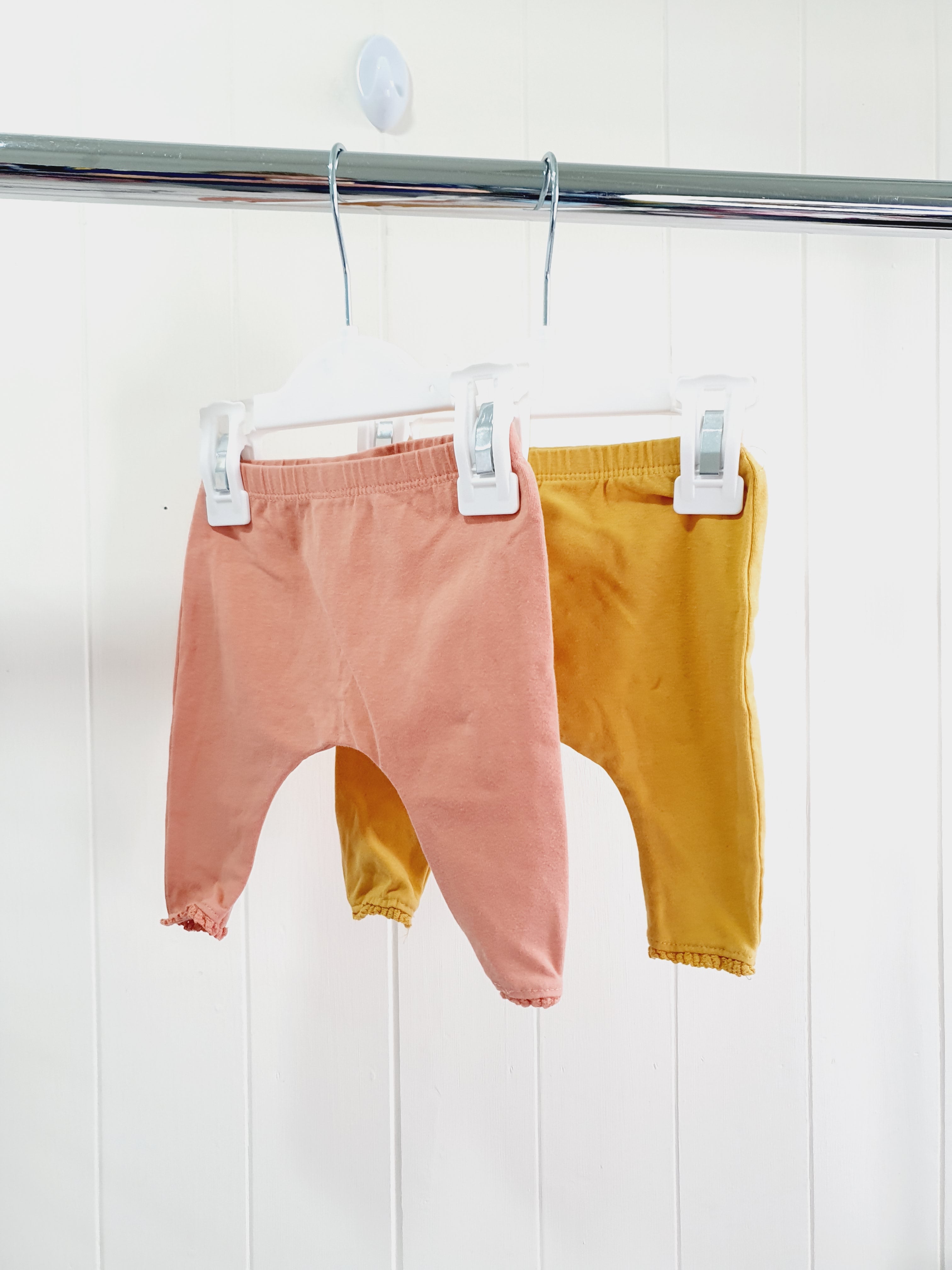 Next mustard and pink leggings up to 1 month