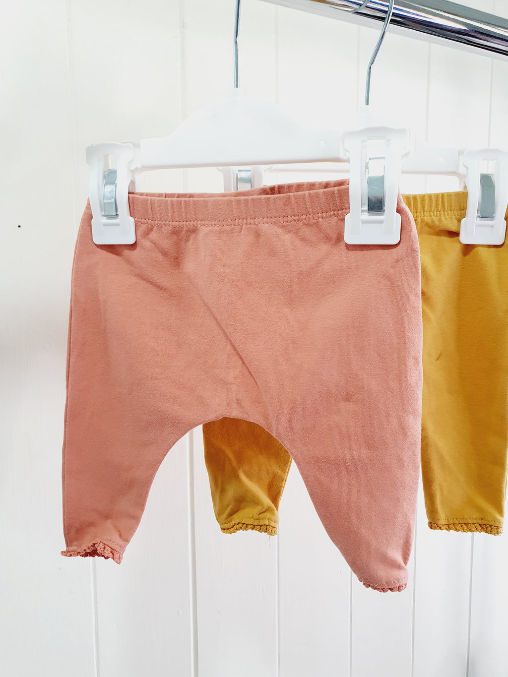 Next mustard and pink leggings up to 1 month