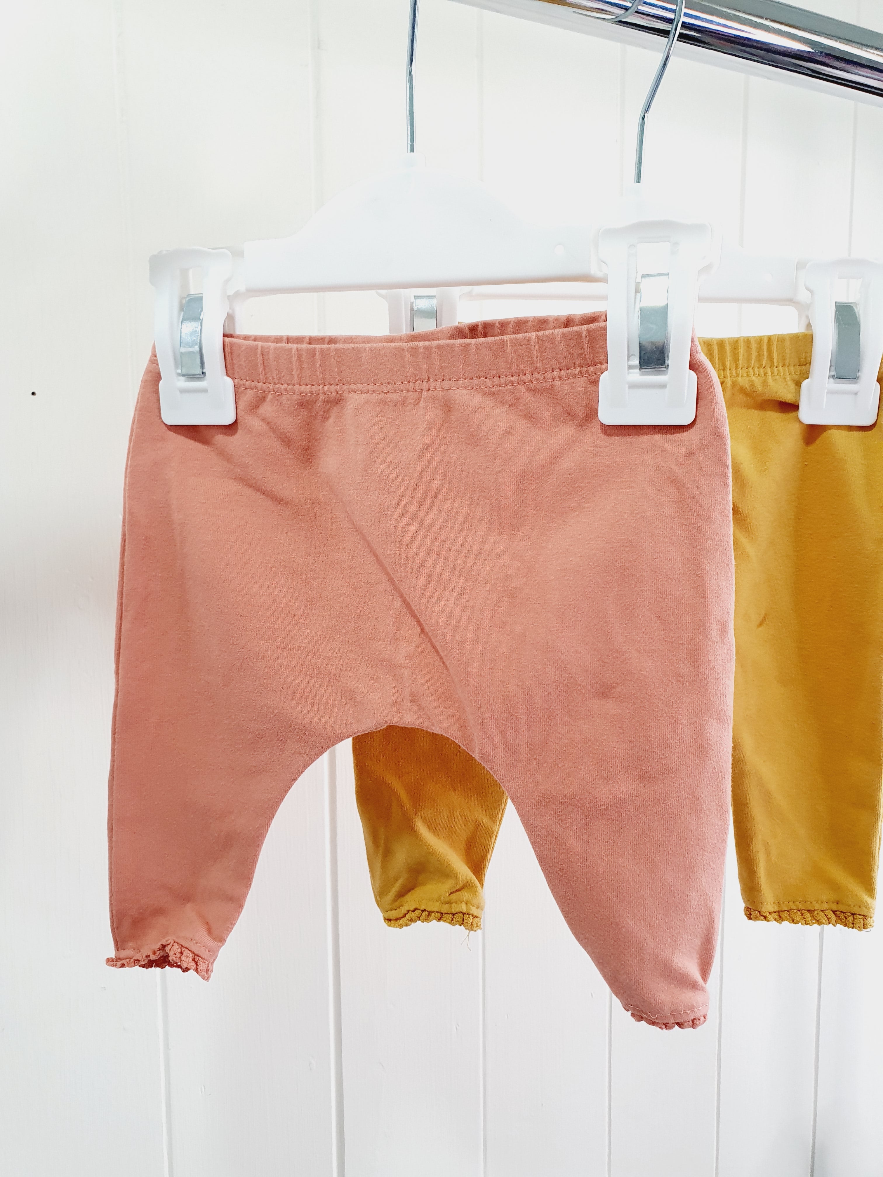 Next mustard and pink leggings up to 1 month