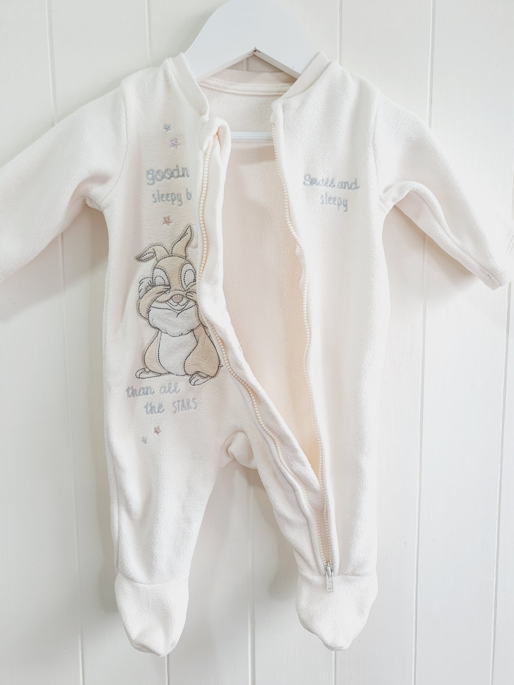 Disney Thumper bambi fleece sleepsuit 0-3 months