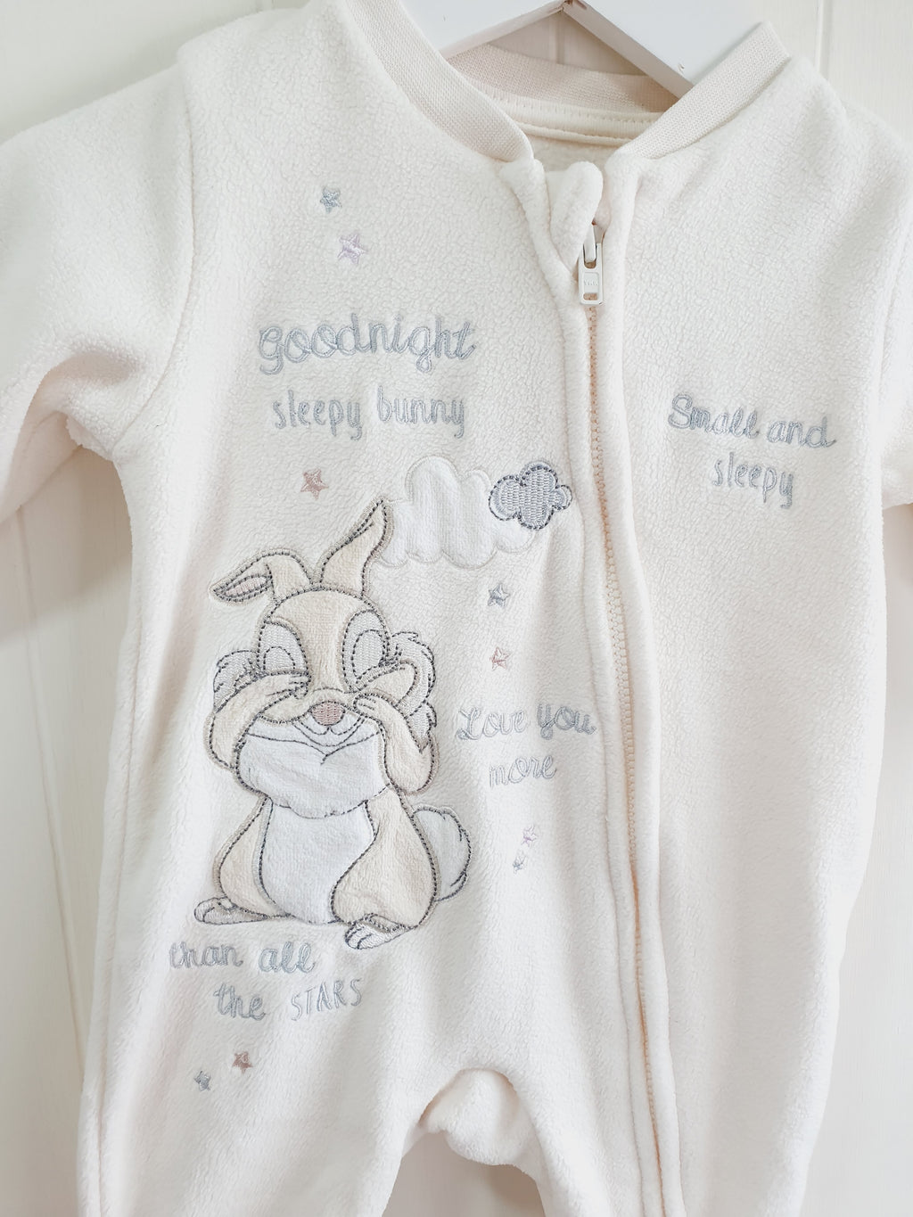 Disney Thumper bambi fleece sleepsuit 0-3 months