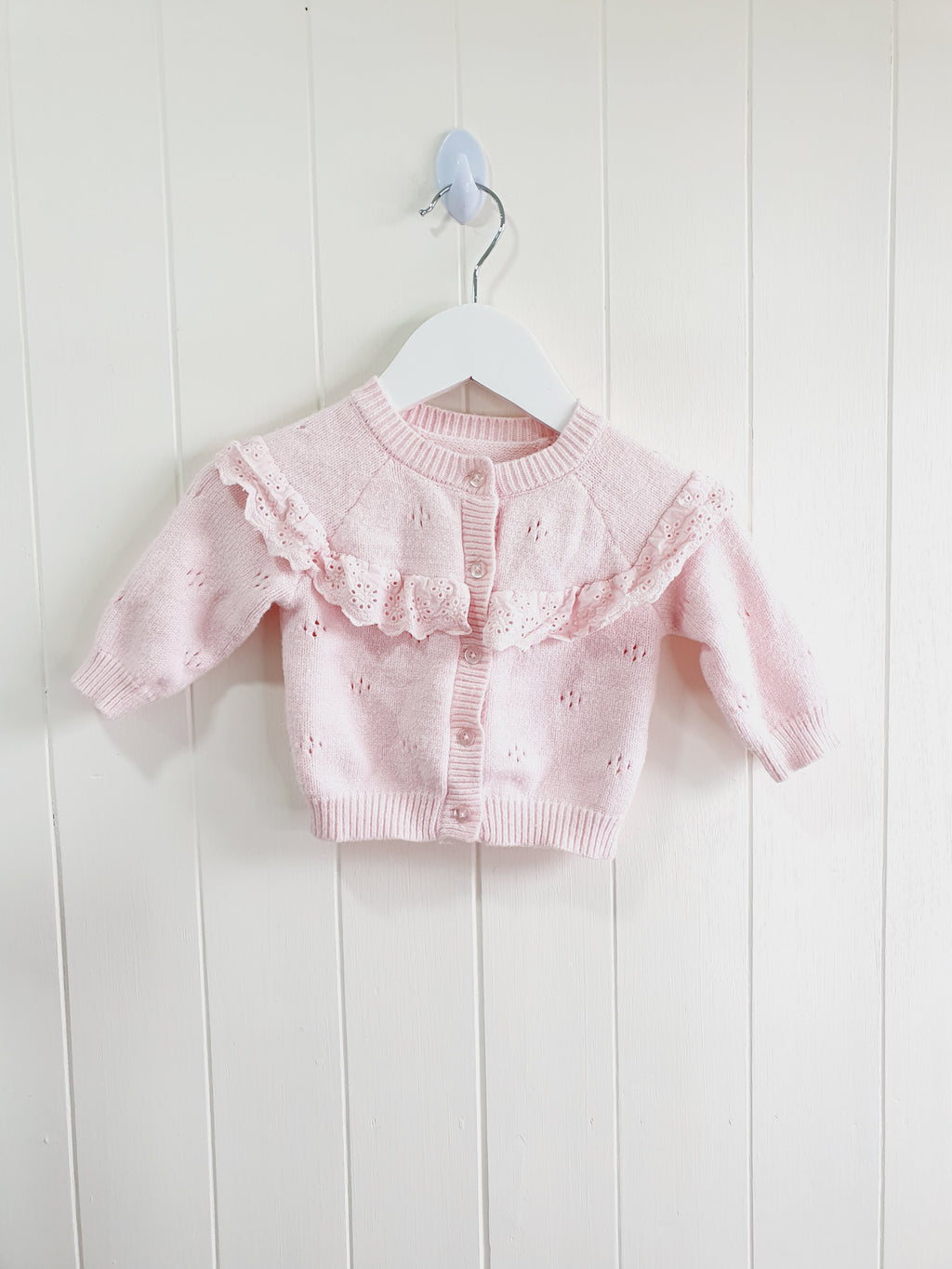 Matalan white and pink cardigans 0-3 months