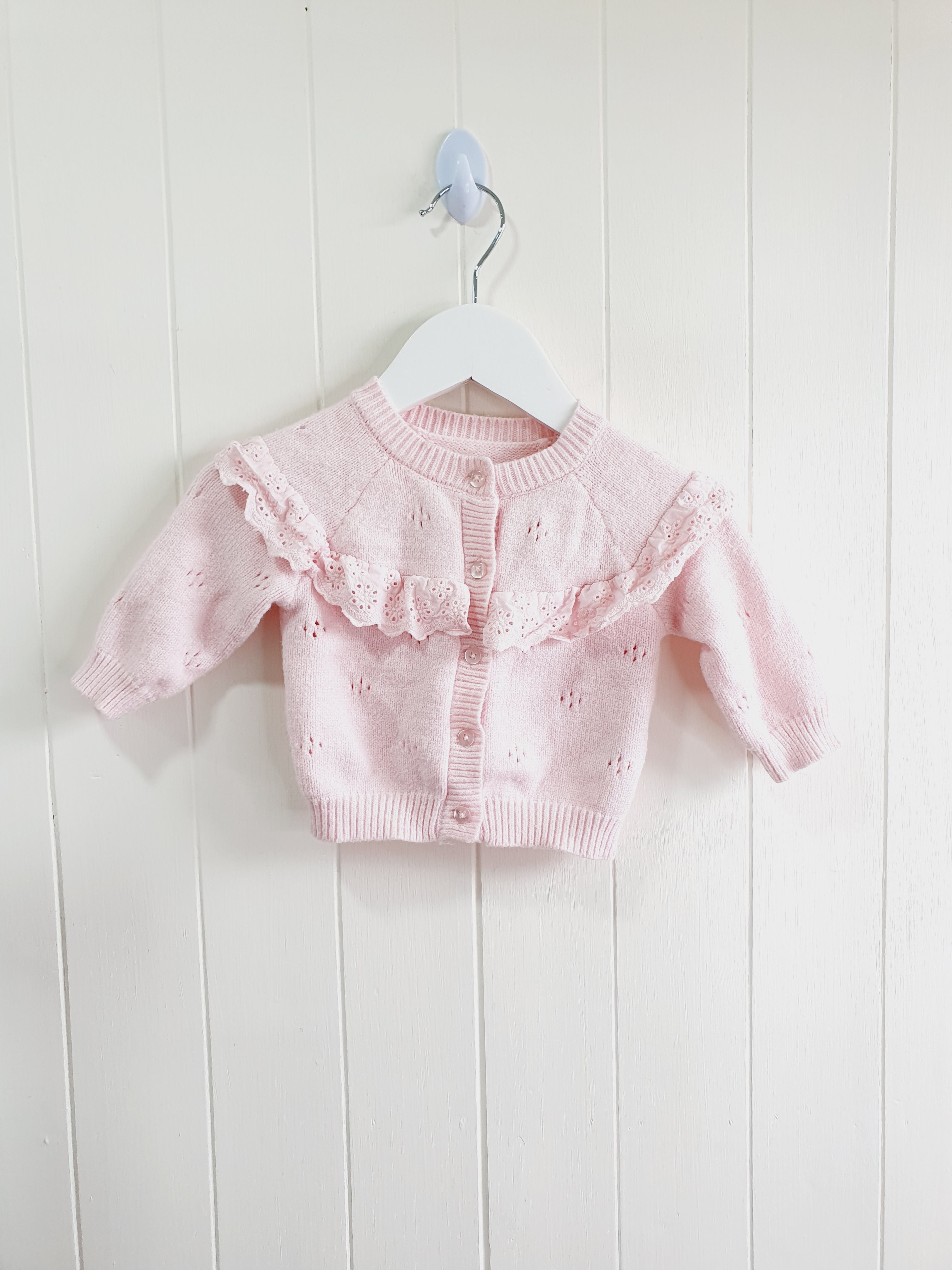 Matalan white and pink cardigans 0-3 months