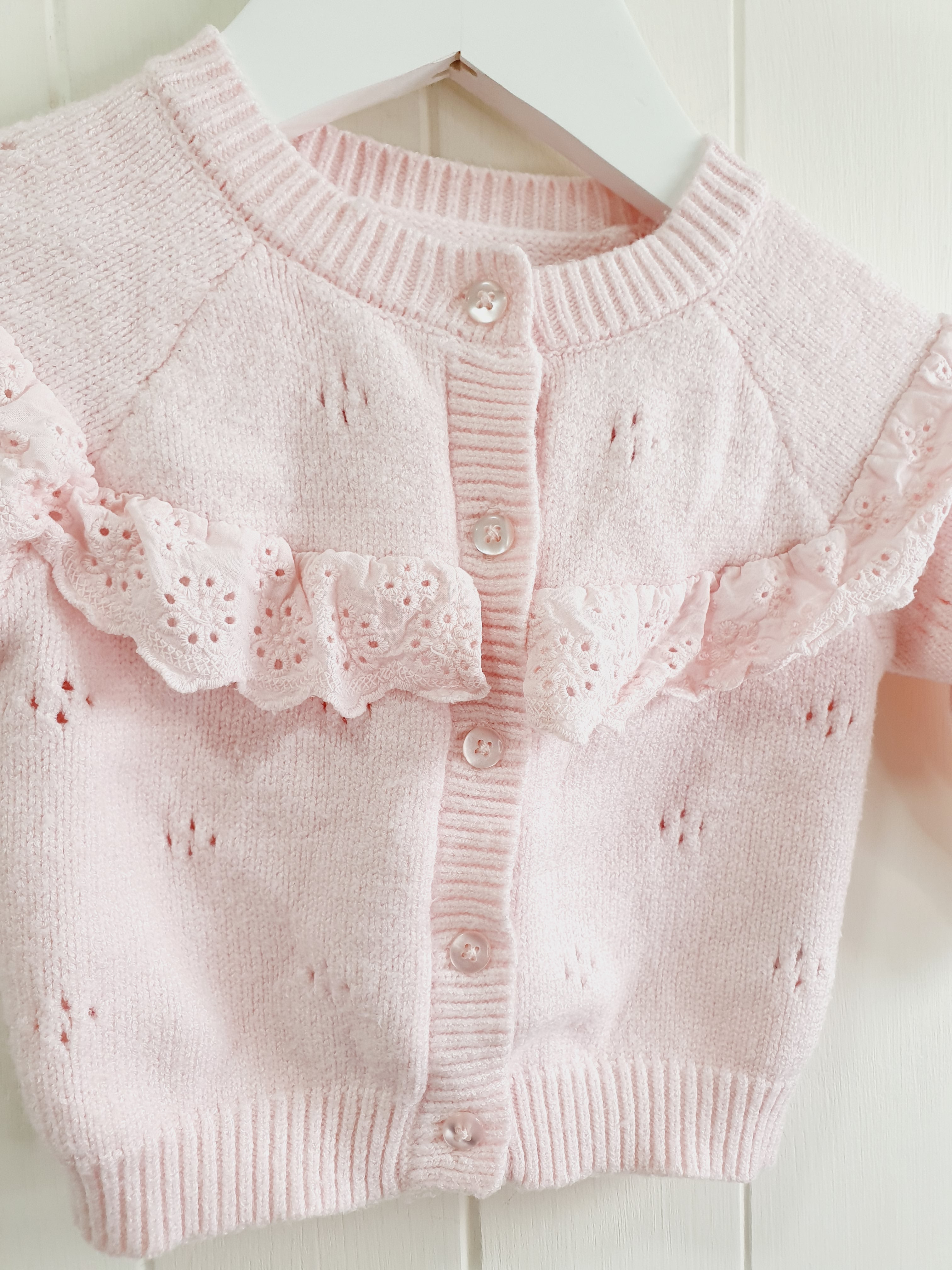 Matalan white and pink cardigans 0-3 months