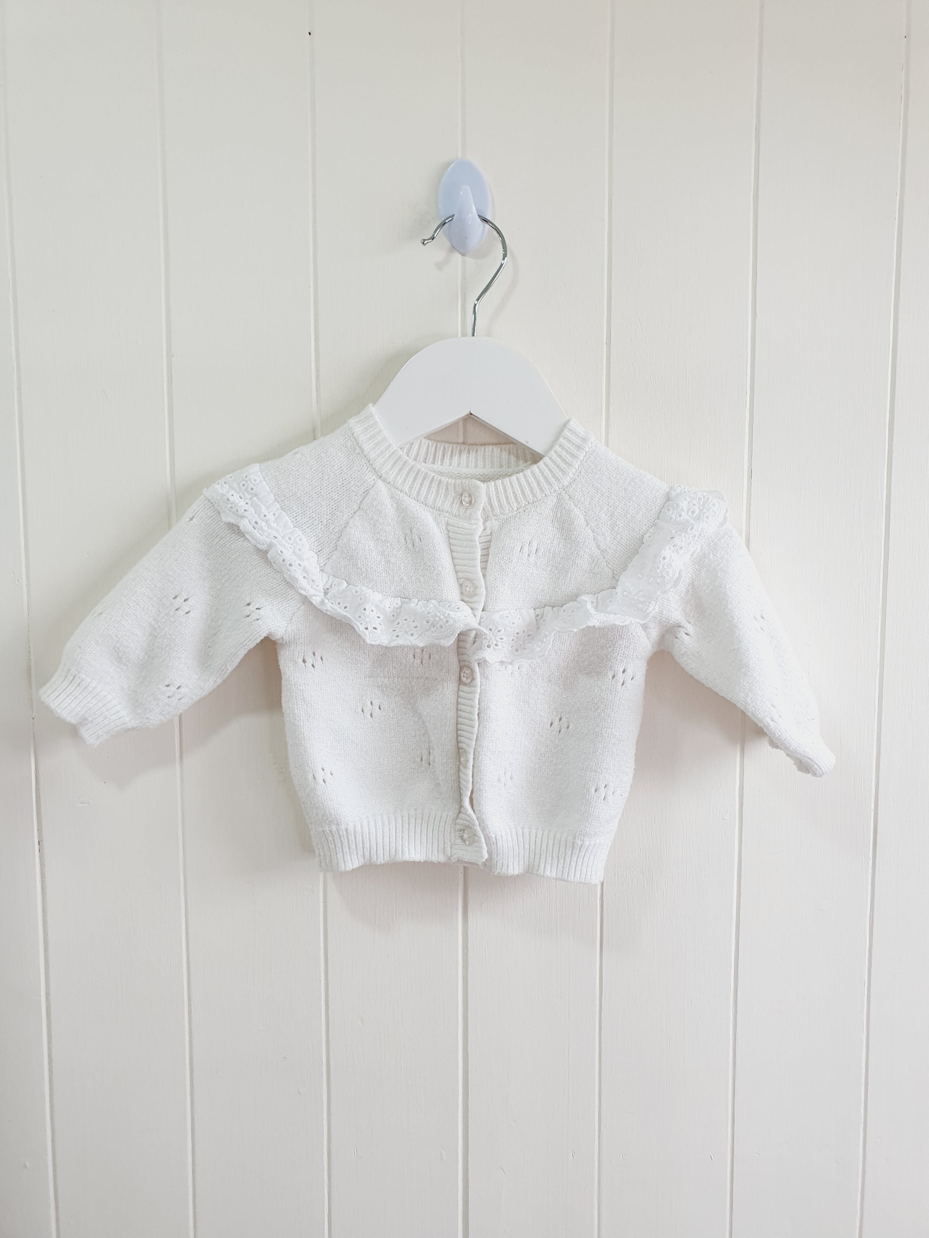 Matalan white and pink cardigans 0-3 months