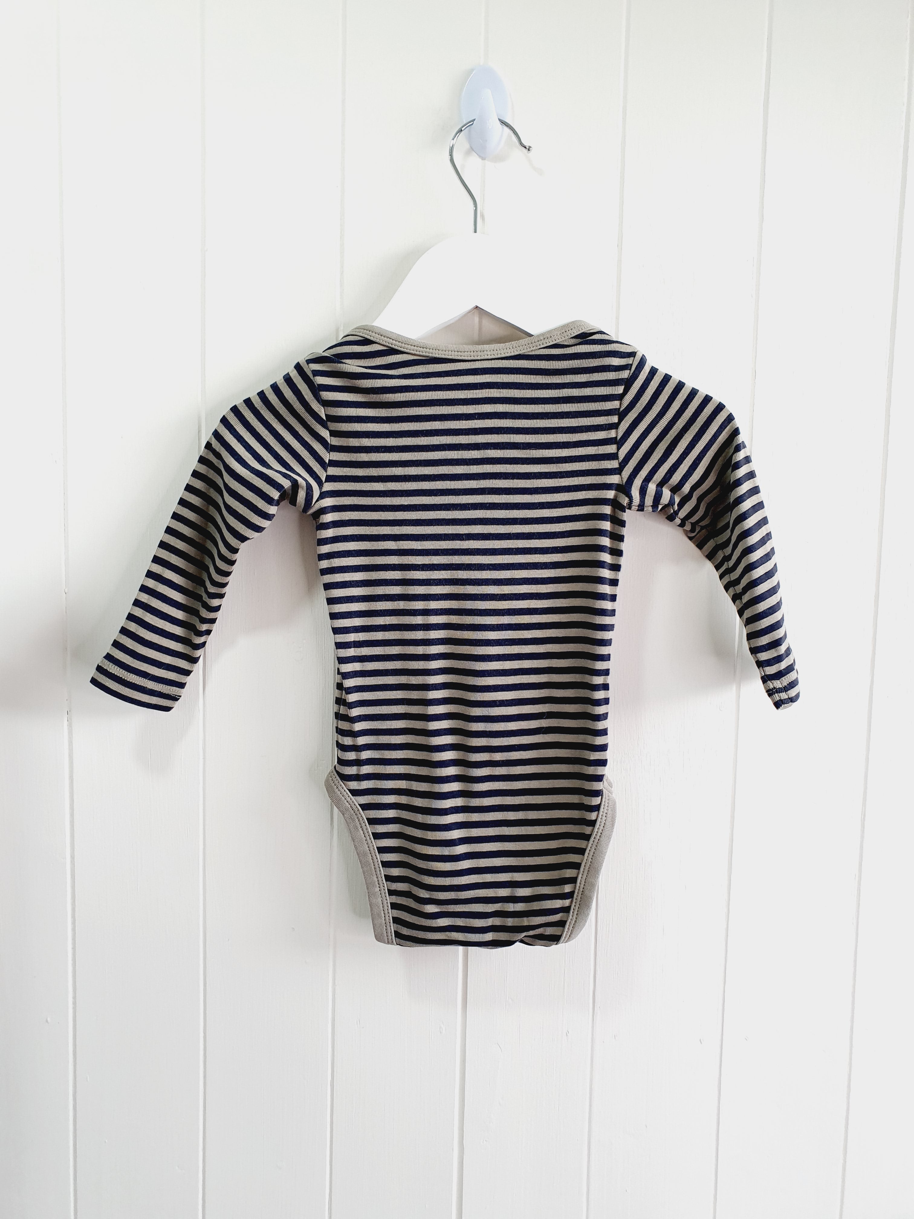 H&M stripy long sleeve bodysuit 4-6 months