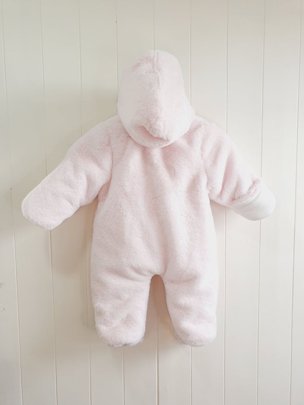 Unbranded hooded pink with bow details pramsuit 0-3 months