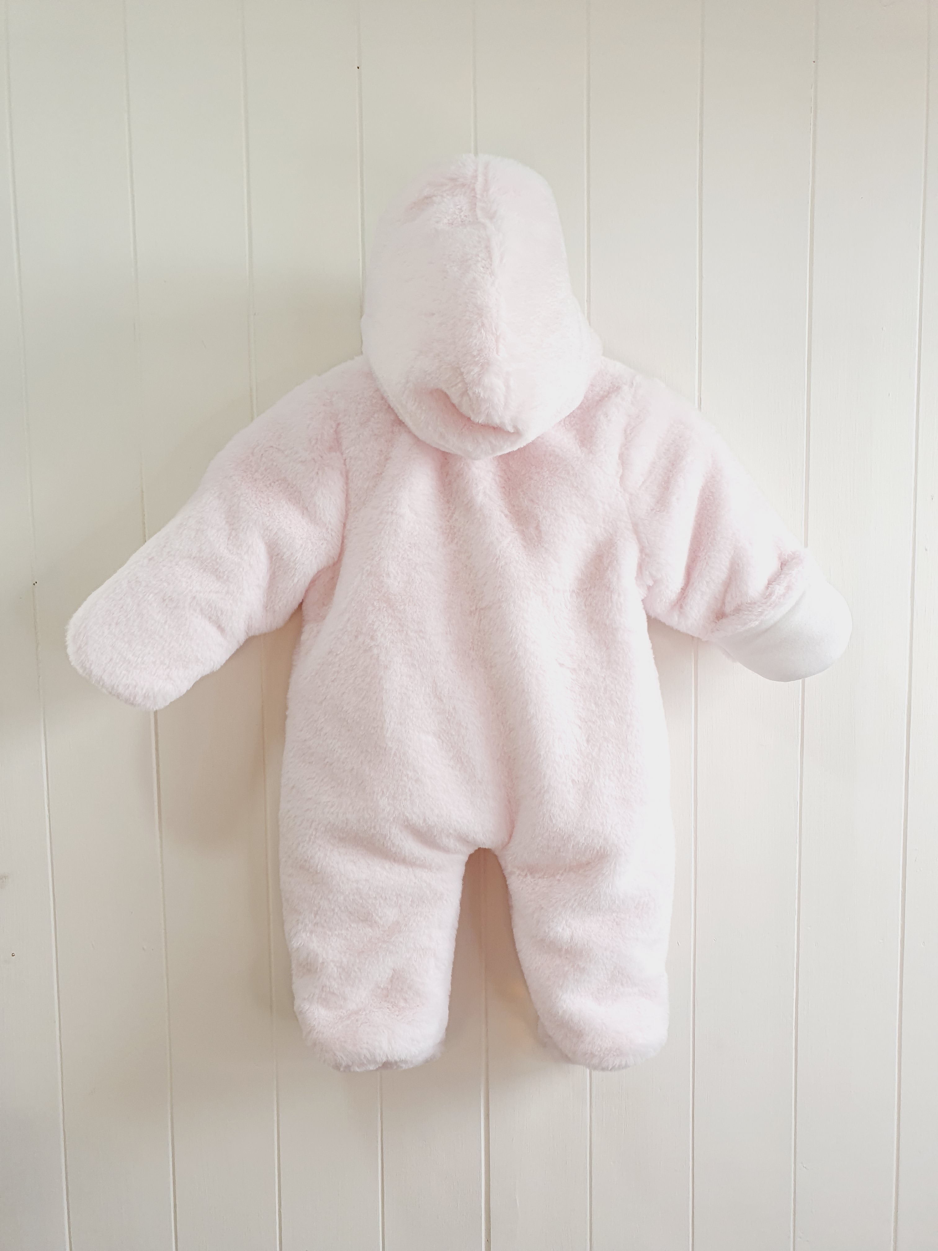 Unbranded hooded pink with bow details pramsuit 0-3 months