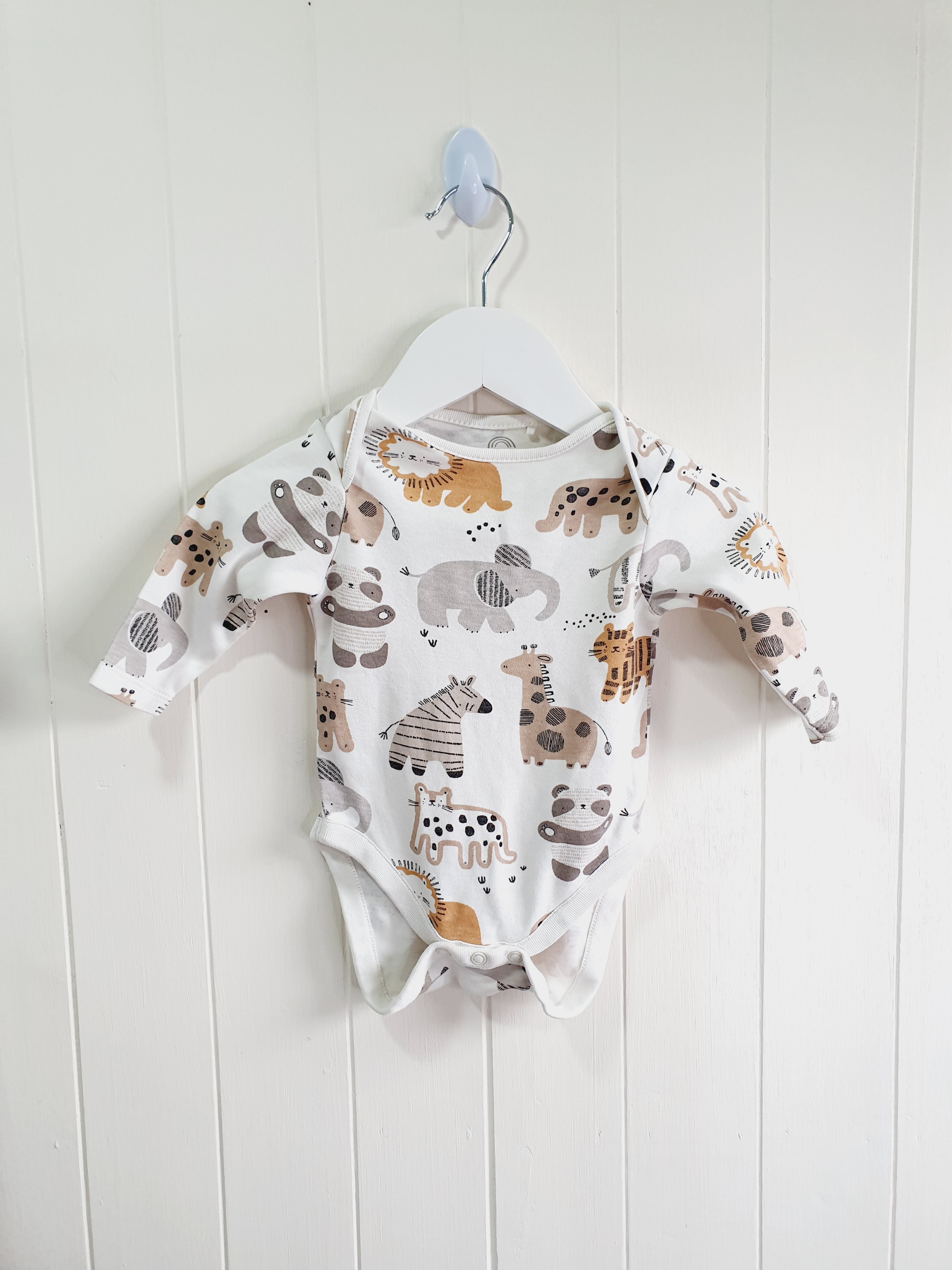 Next animal print long sleeve bodysuits 3-6 months