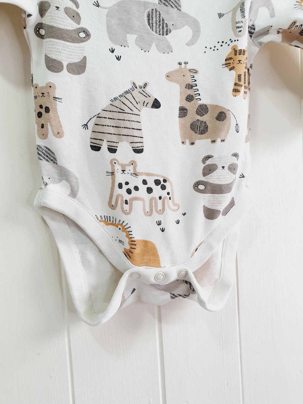 Next animal print long sleeve bodysuits 3-6 months