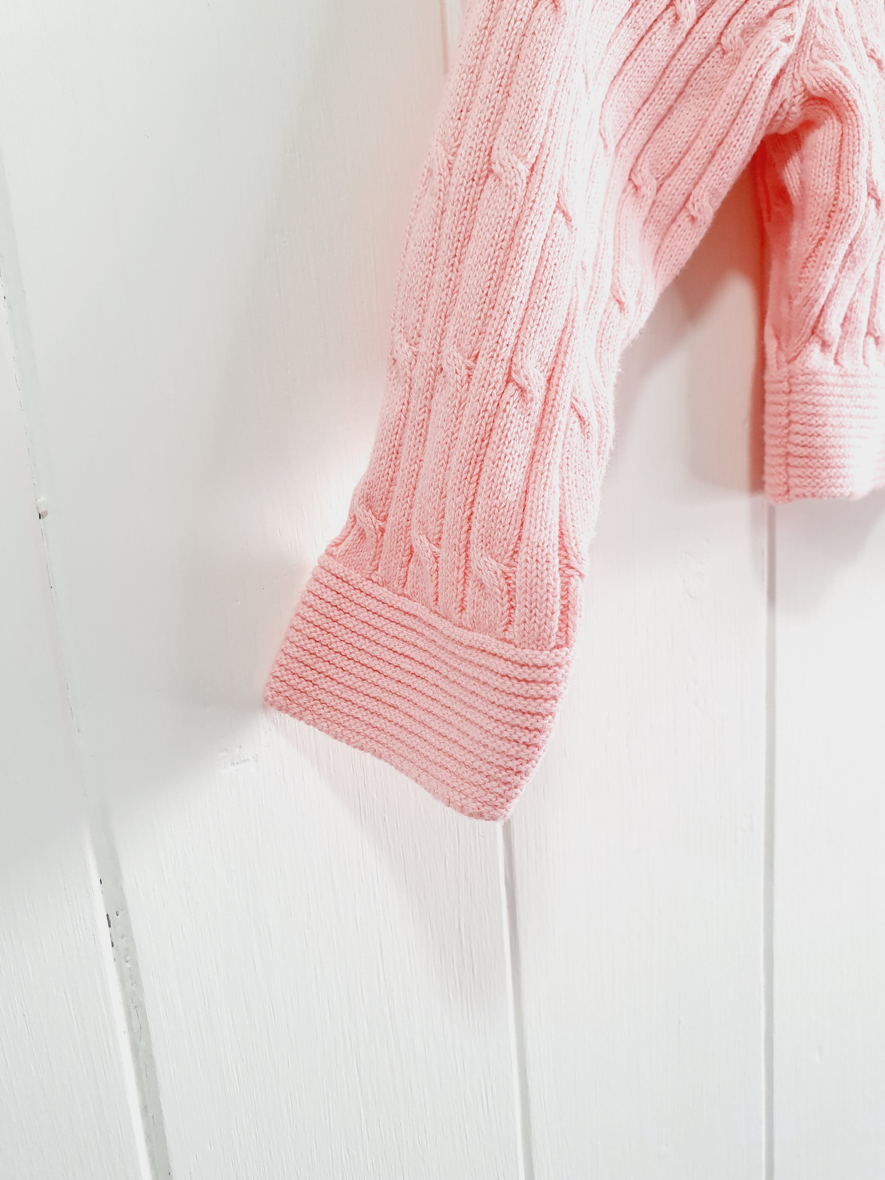 MAINE NEW ENGLAND cable knit one button cardigan-bolero 3-6 months