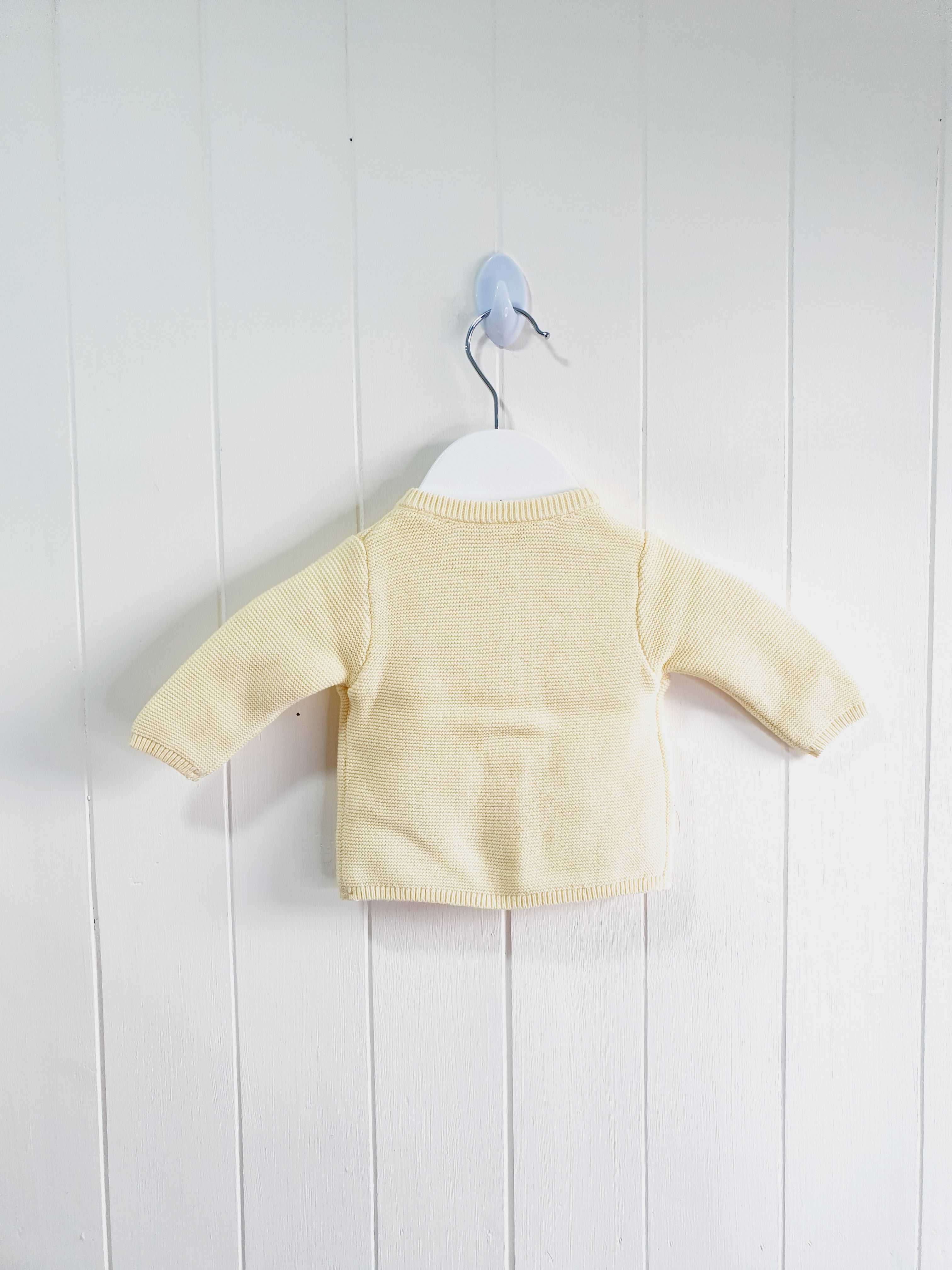 Little Nutmeg yellow bunny and duck applique cardigan Newborn