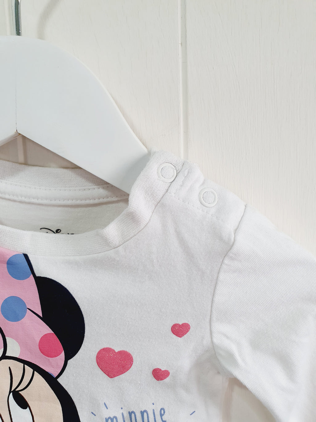 Minnie Mouse white long sleeve top 3-6 months