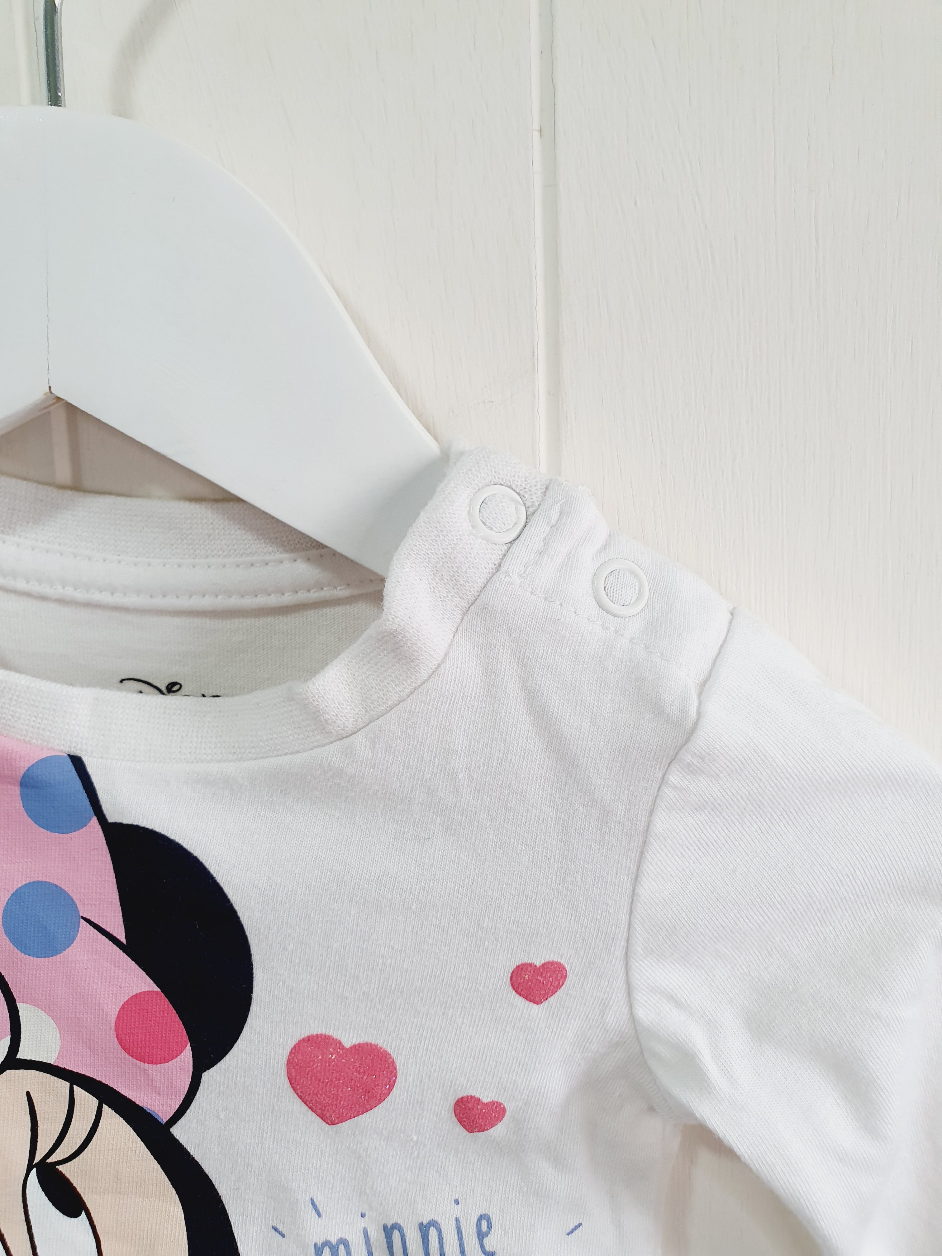 Minnie Mouse white long sleeve top 3-6 months