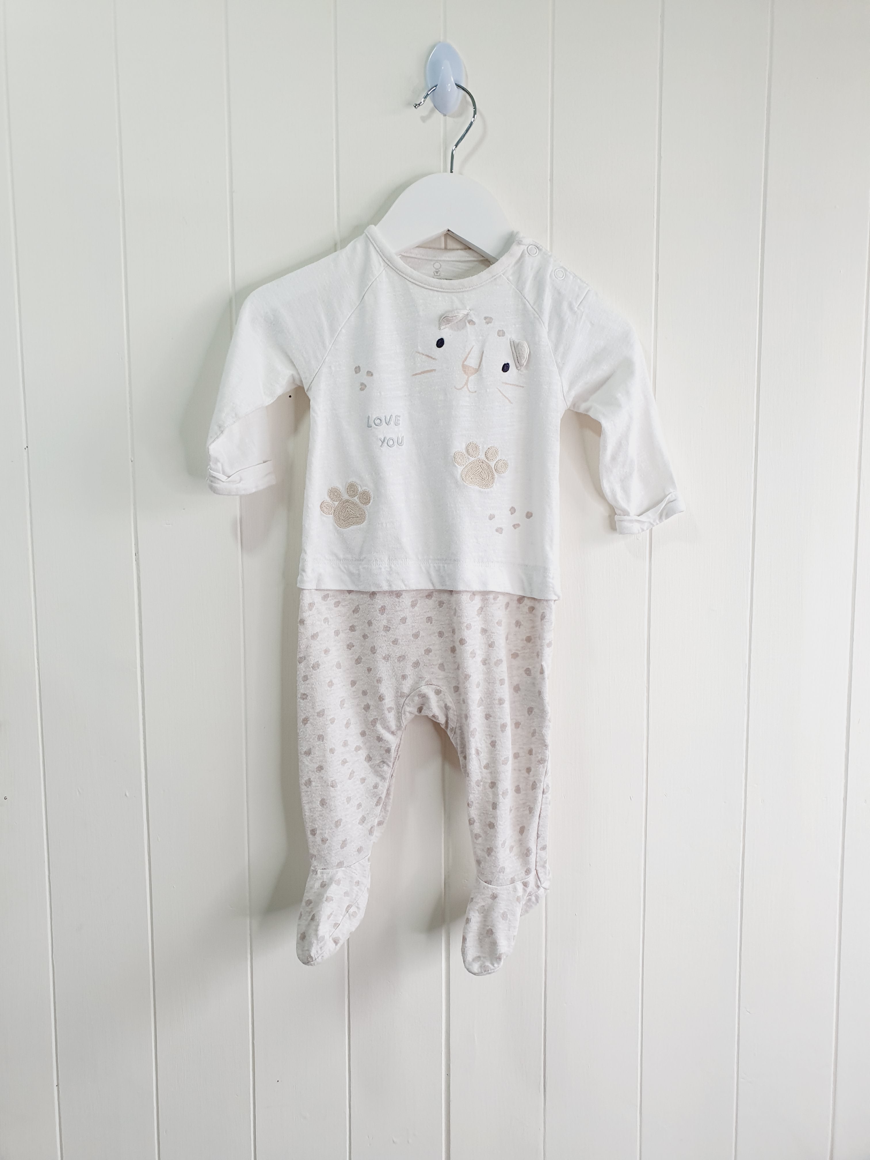 Mothercare animal print sleepsuit 3-6 months