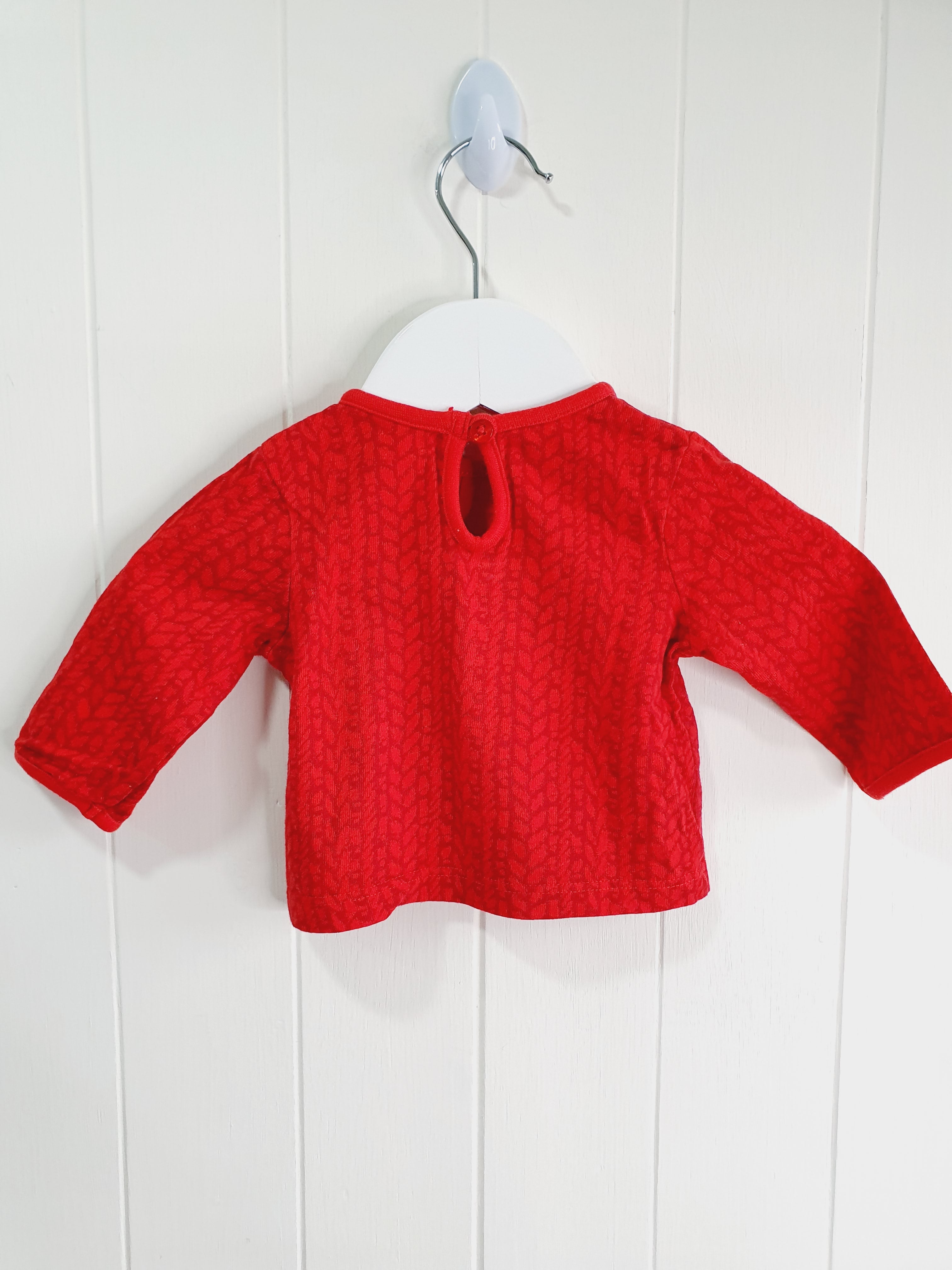 George red cable knit print long sleeve top First size