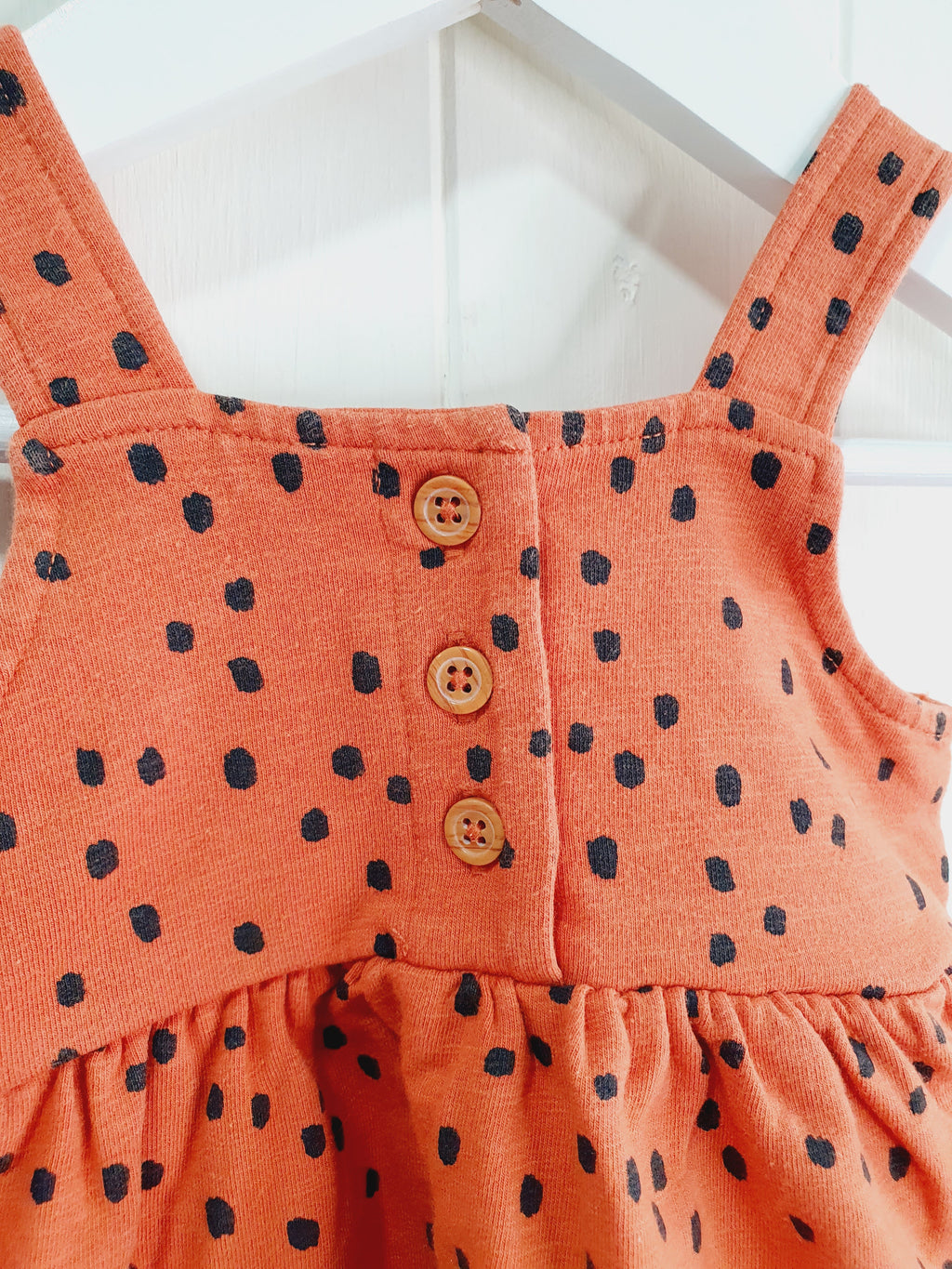 Nutmeg dotty pinafore dress 3-6 months