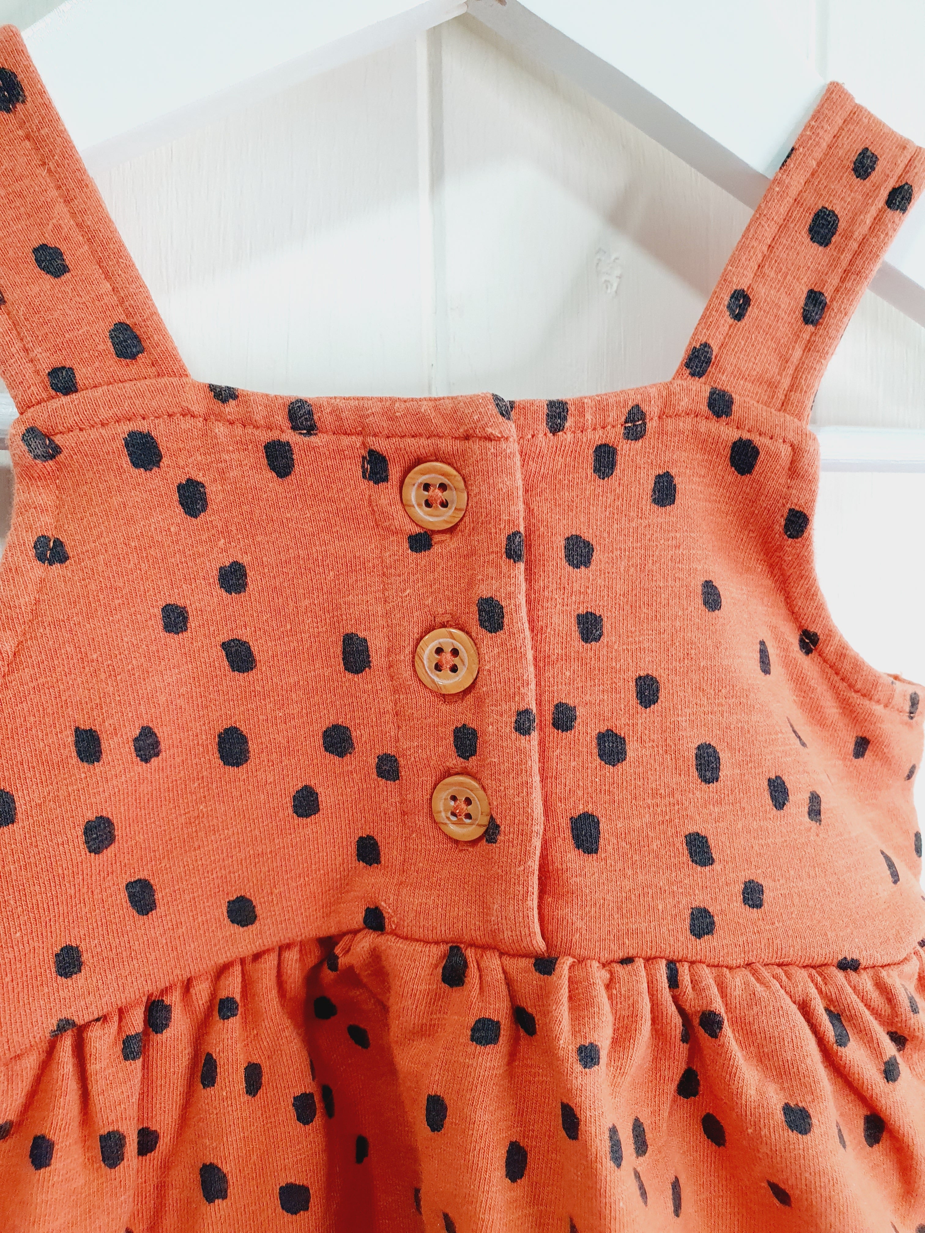 Nutmeg dotty pinafore dress 3-6 months