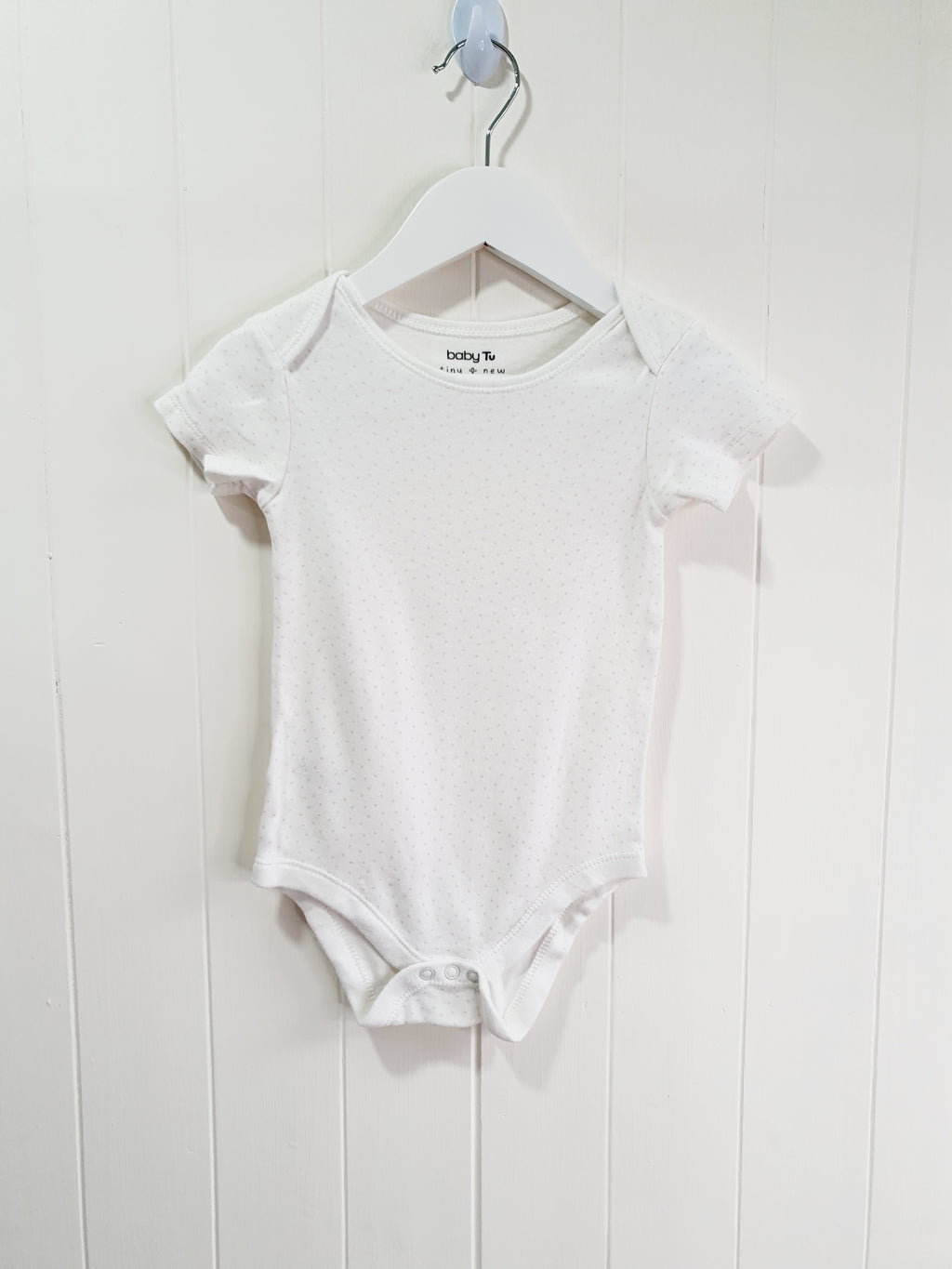 TU white short sleeve polka dot bodysuit 18-24 months